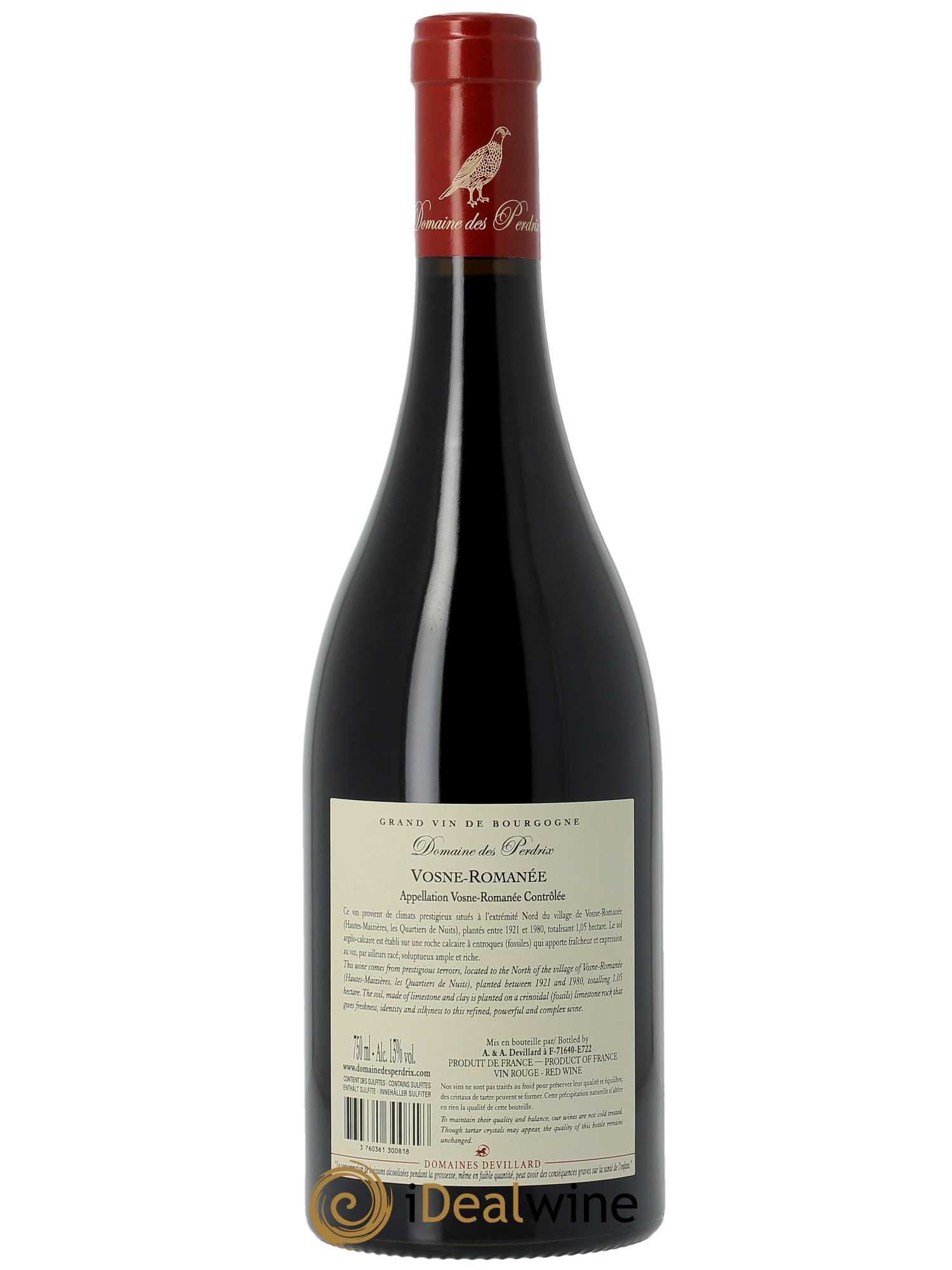 Vosne-Romanée Perdrix (Domaine des) 2021 - Lot de 1 bouteille - 1