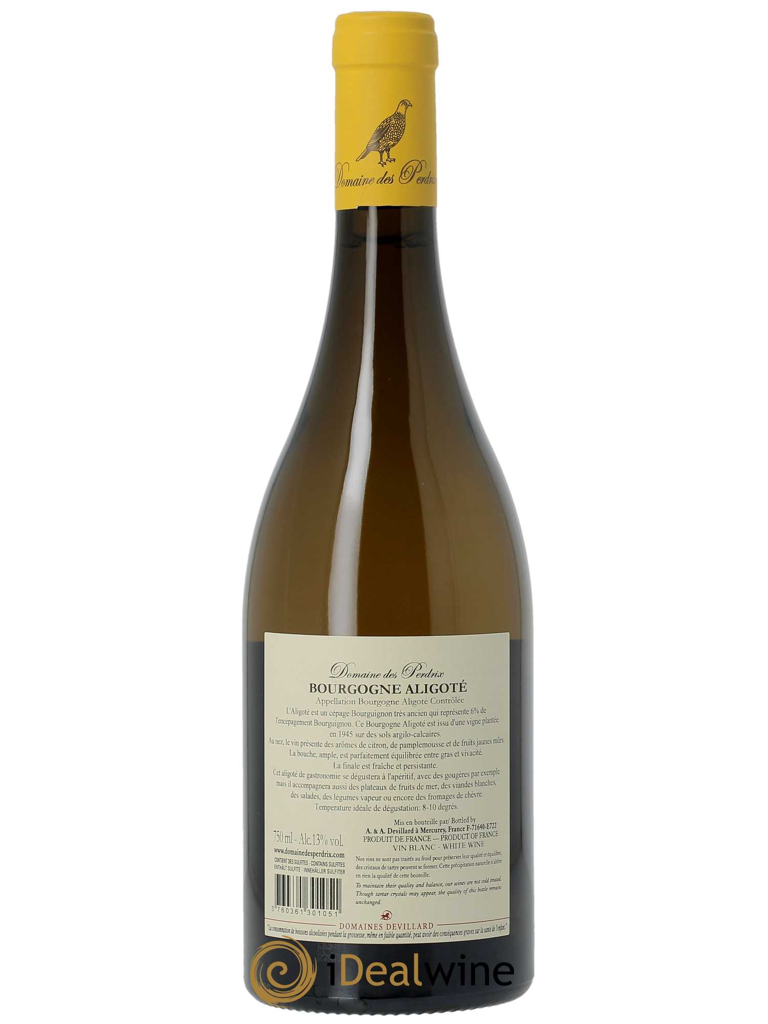 Bourgogne Aligoté Perdrix (Domaine des) 2020 - Lot de 1 bouteille - 1
