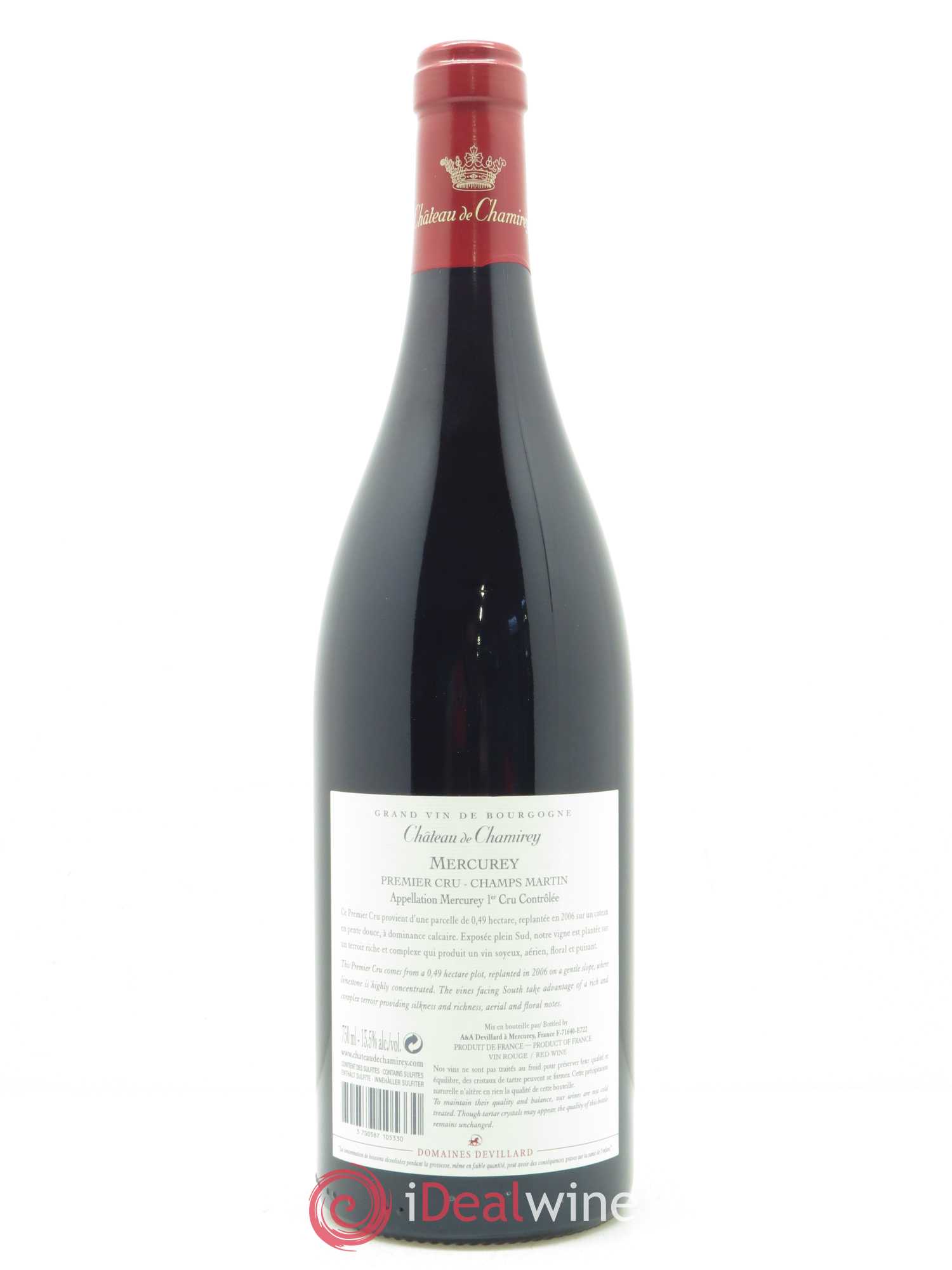 Mercurey 1er Cru Champs Martin Château de Chamirey 2017 - Lot de 1 bouteille - 1