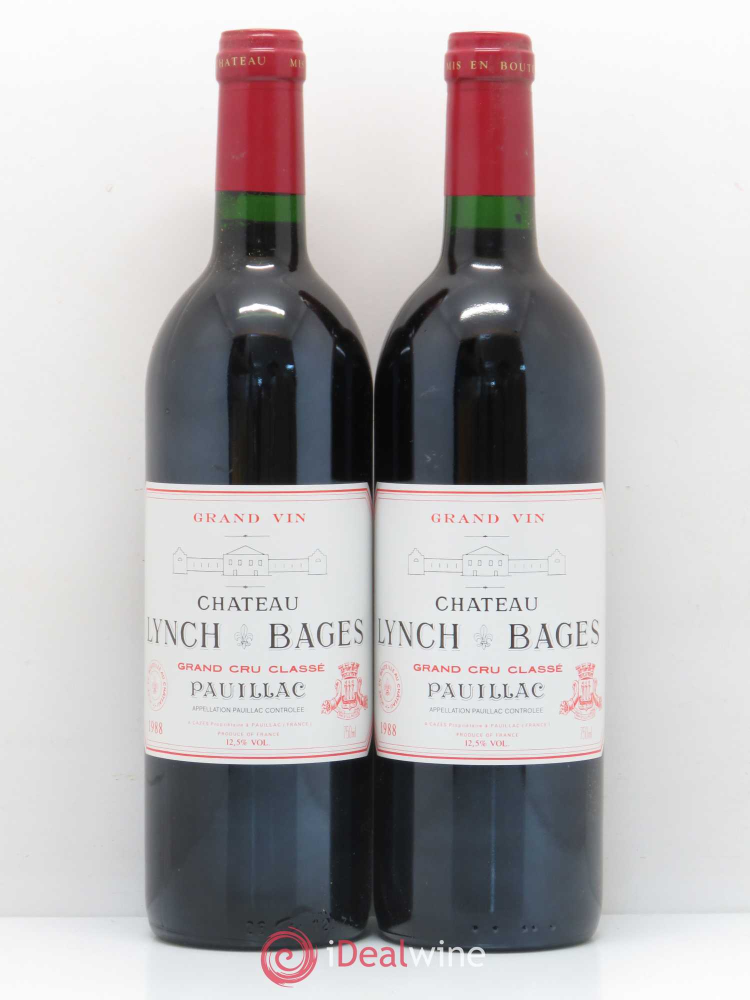 Château Lynch Bages 5ème Grand Cru Classé 1988 - Lot de 2 bouteilles - 0