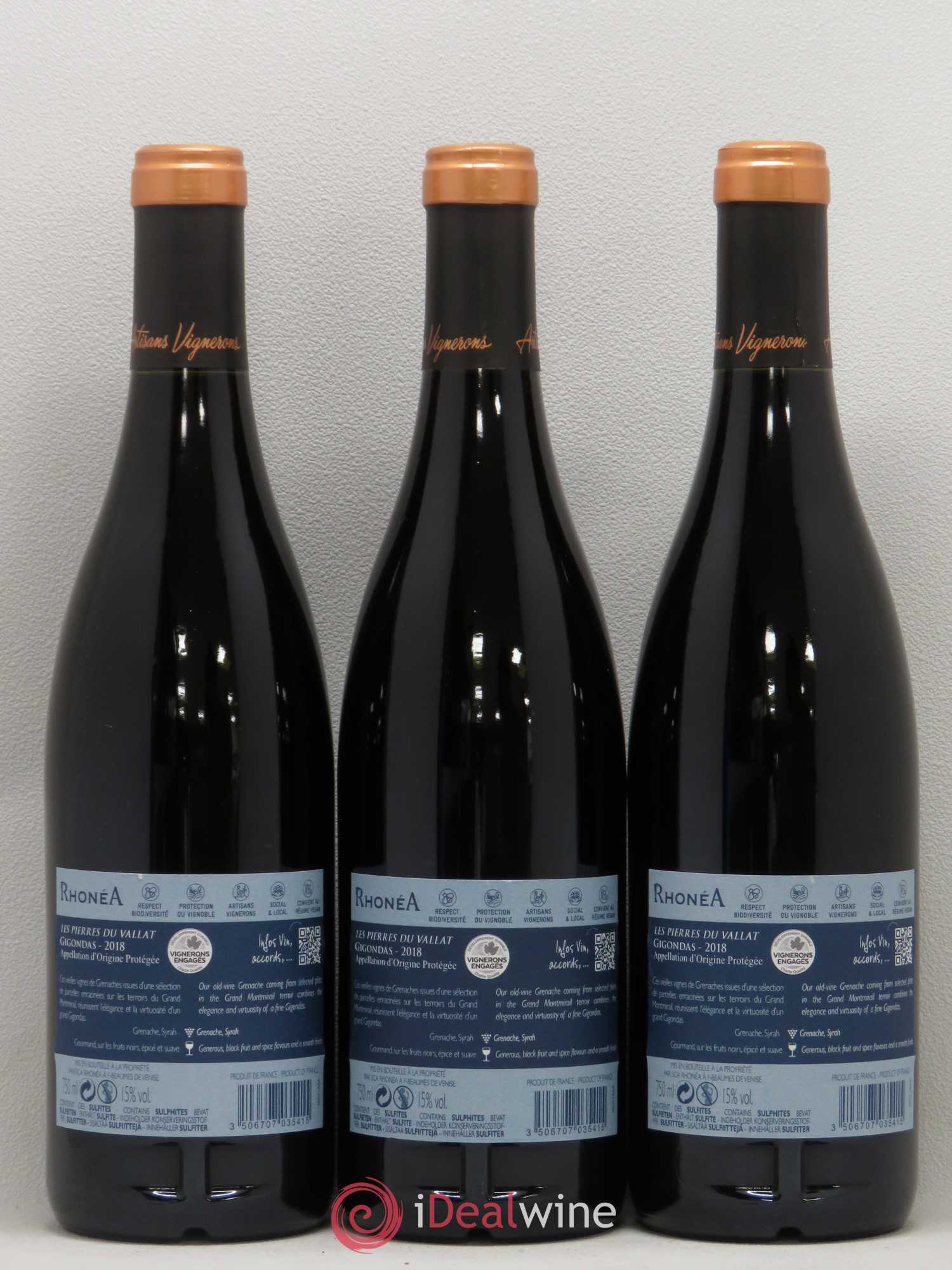 Gigondas Pierres du Vallat 2018 - Lot de 3 bouteilles - 1