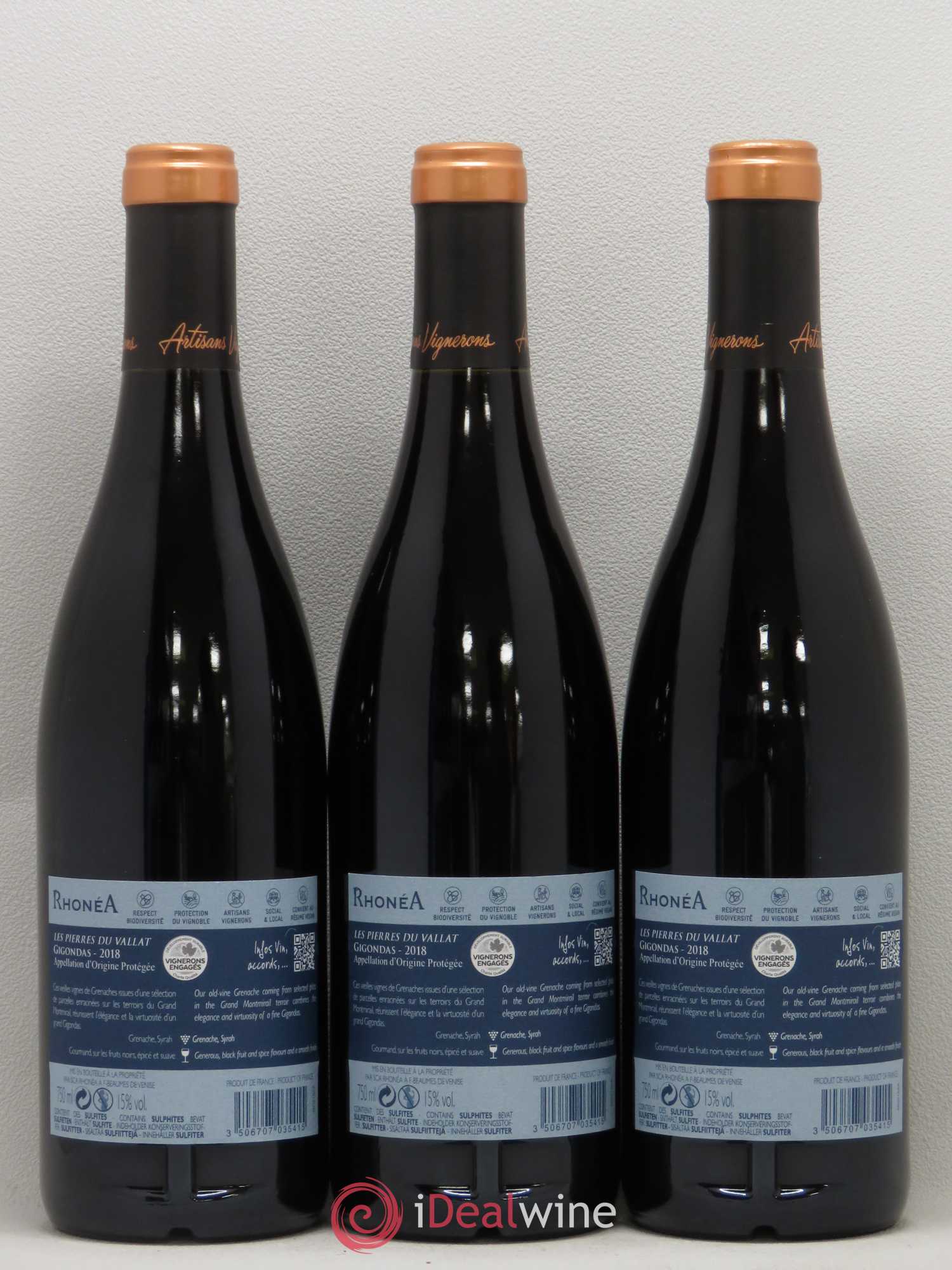 Gigondas Pierres du Vallat 2018 - Posten von 3 Flaschen - 1