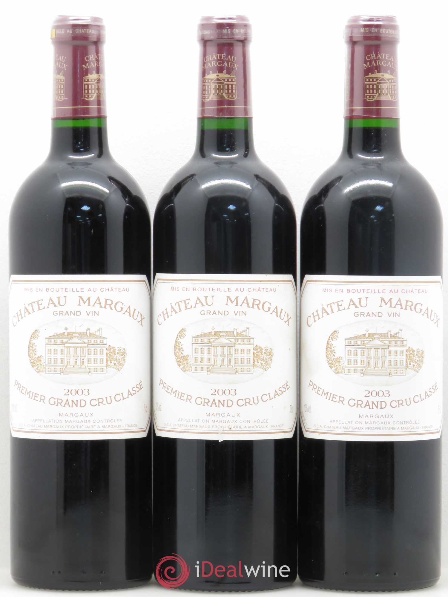 Château Margaux 1er Grand Cru Classé 2003 - Lot de 3 bouteilles - 0