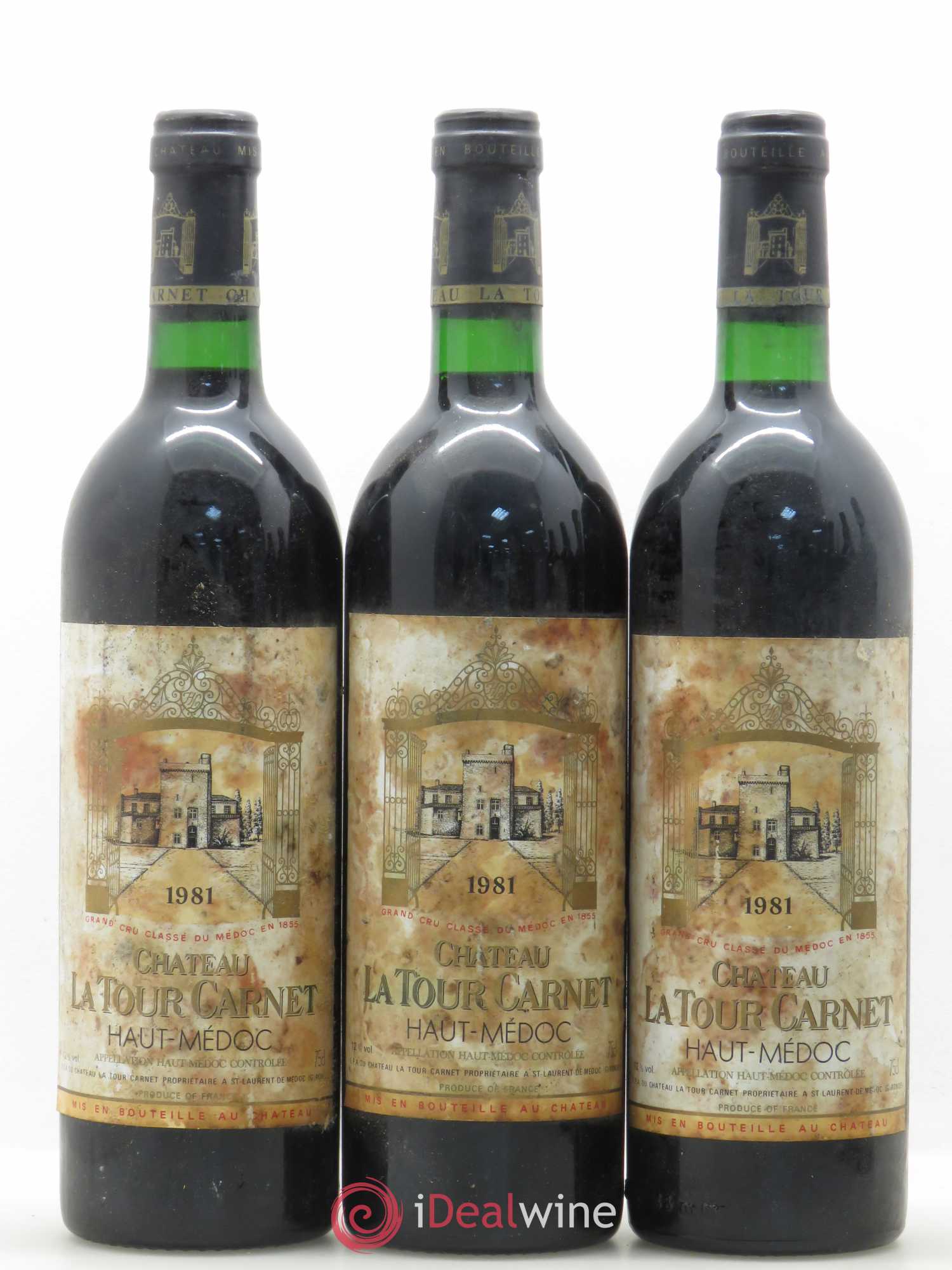 Château la Tour Carnet 4ème Grand Cru Classé 1981 - Lot de 6 bouteilles - 2