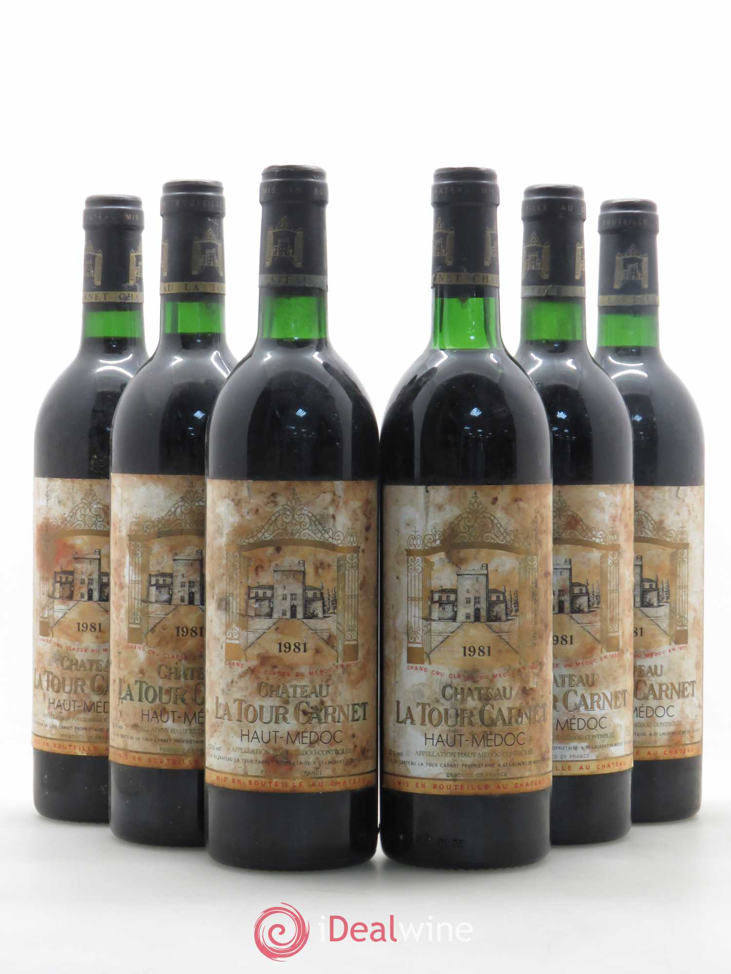 Château la Tour Carnet 4ème Grand Cru Classé 1981 - Lot de 6 bouteilles - 0