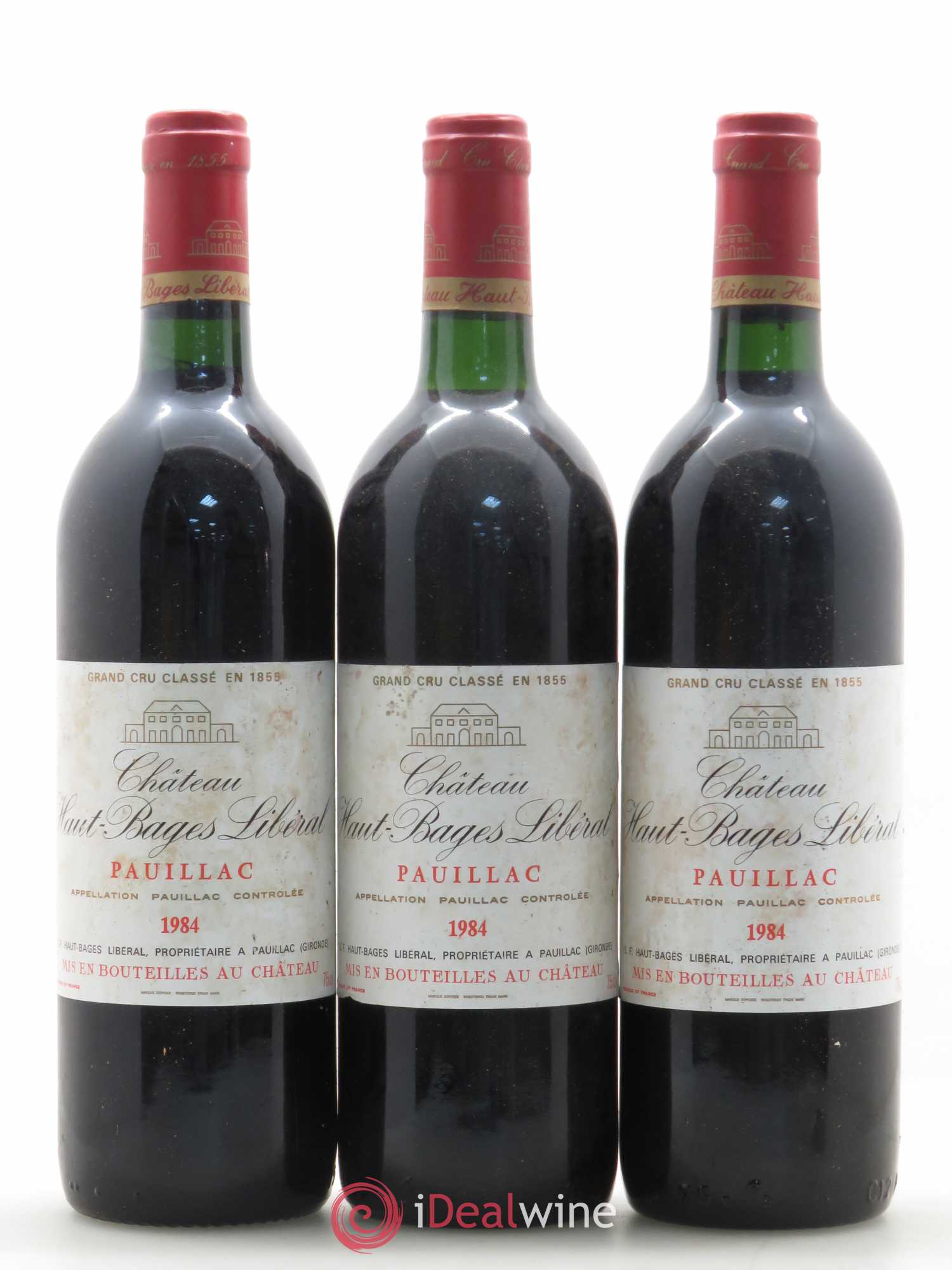 Château Haut Bages Libéral 5ème Grand Cru Classé 1984 - Lot de 3 bouteilles - 0