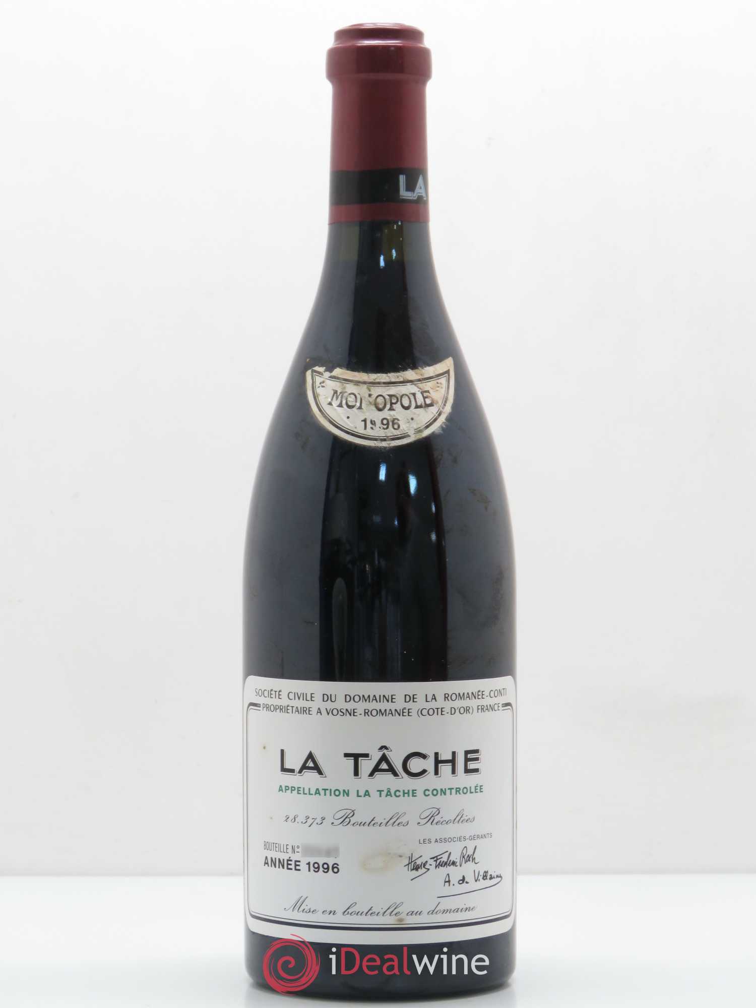 La Tâche Grand Cru Domaine de la Romanée-Conti 1996 - Lot de 1 bouteille - 0