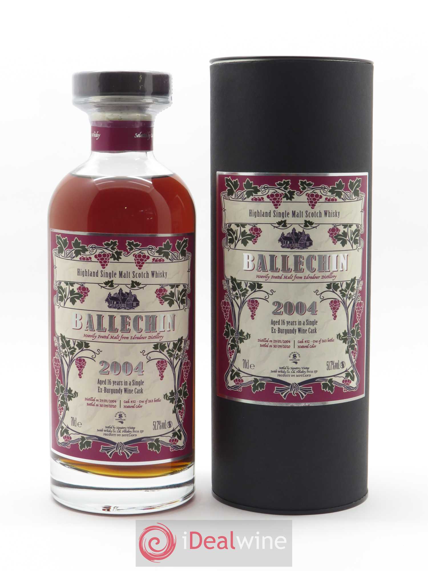 Whisky Ballechin Edradour 16 ans ex Burgundy Wine Cask French connections (70cl) 2004 - Lot of 1 bottle - 0