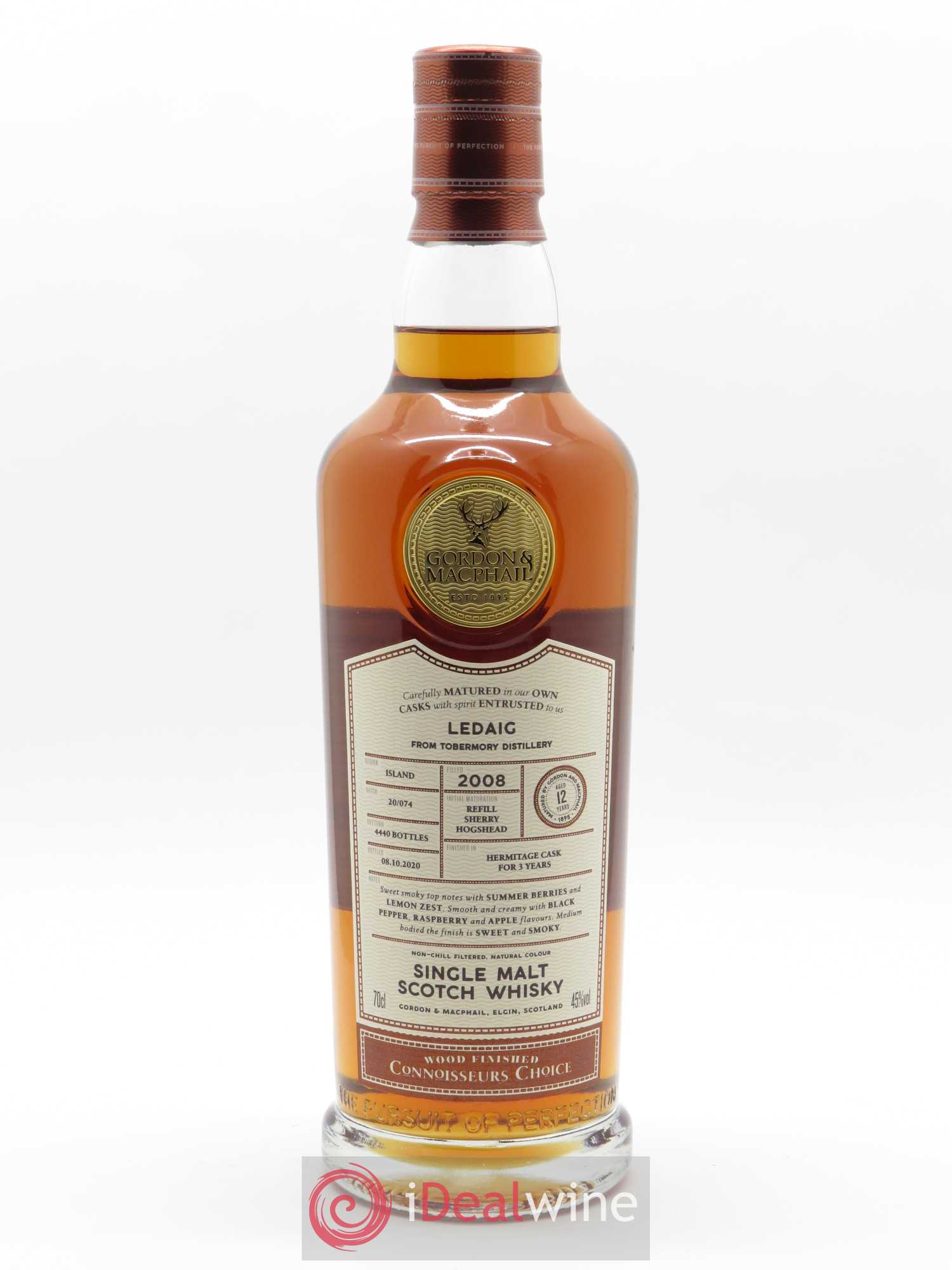 Whisky Ledaig 12 ans Hermitage Finish Gordon & Macphail (70 cl) 2008 - Lotto di 1 bottiglia - 1