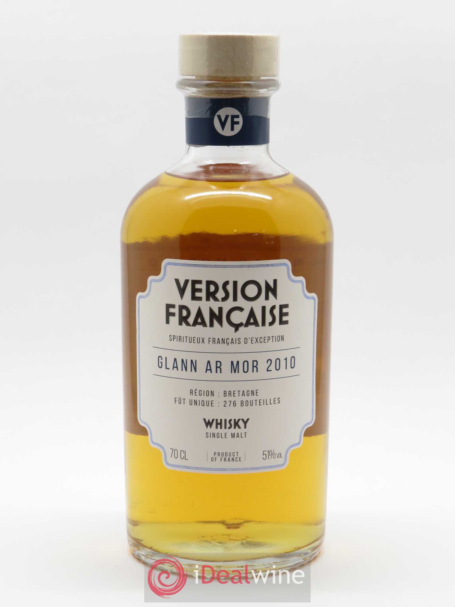Whisky Glann Ar Mor Version Française Single Malt  (70 cl) 2010 - Lot de 1 bouteille - 1