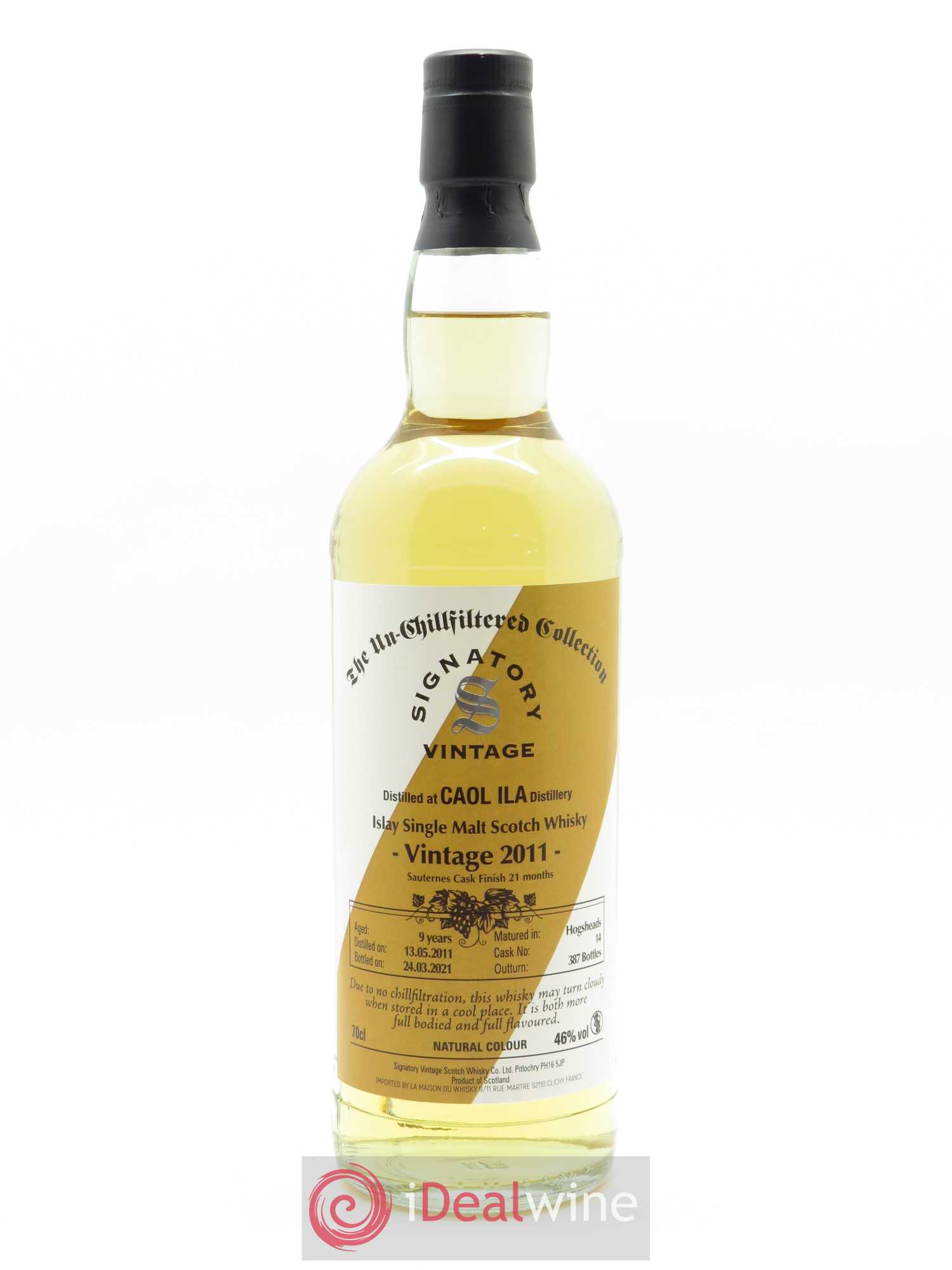 Whisky Caol Ila 9 ans Sauternes Finish Single Malt (70 cl) 2011 - Lot de 1 bouteille - 1
