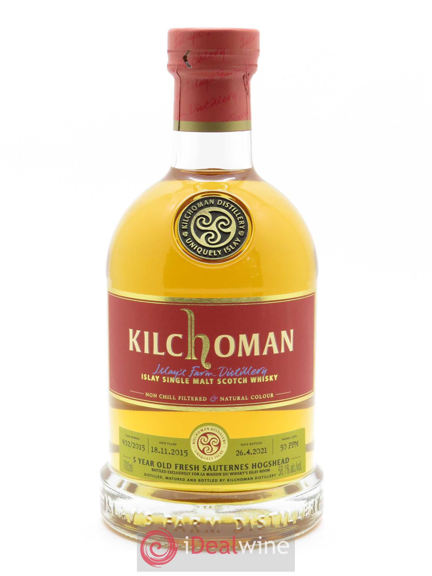 Whisky Kilchoman 5 ans Sauternes Hogshead Islay Room LMDW (70 cl) - Lotto di 1 bottiglia - 1