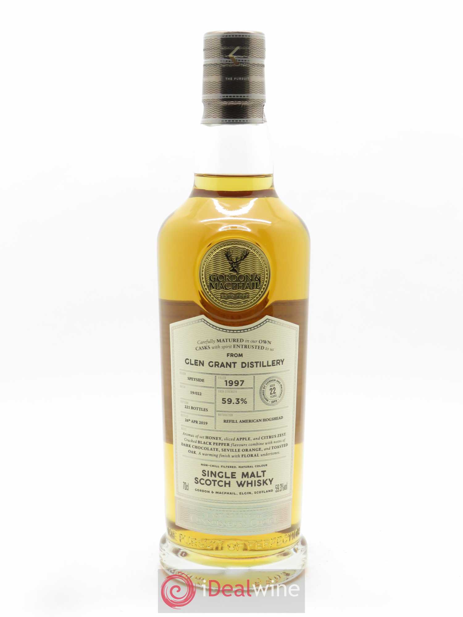 Whisky Benriach 22 ans Gordon & Macphail (70cl) 1999 - Lot de 1 bouteille - 1