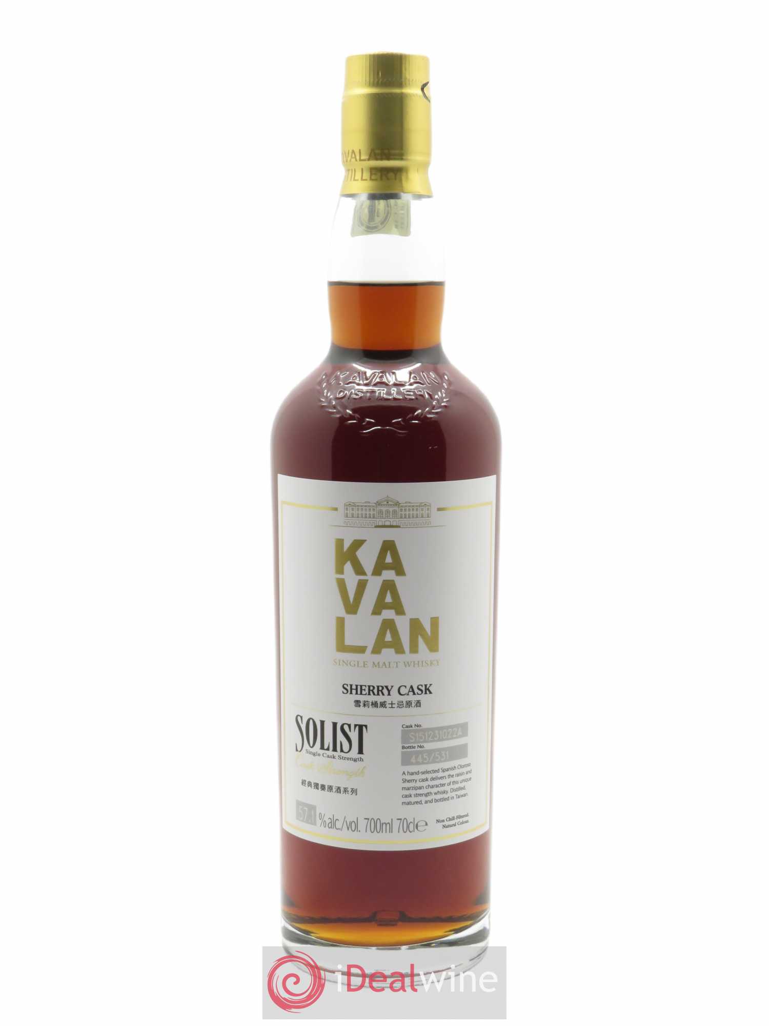 Whisky Kavalan Of. Solist Sherry Cask Cask Strength - Lot de 1 bouteille - 1