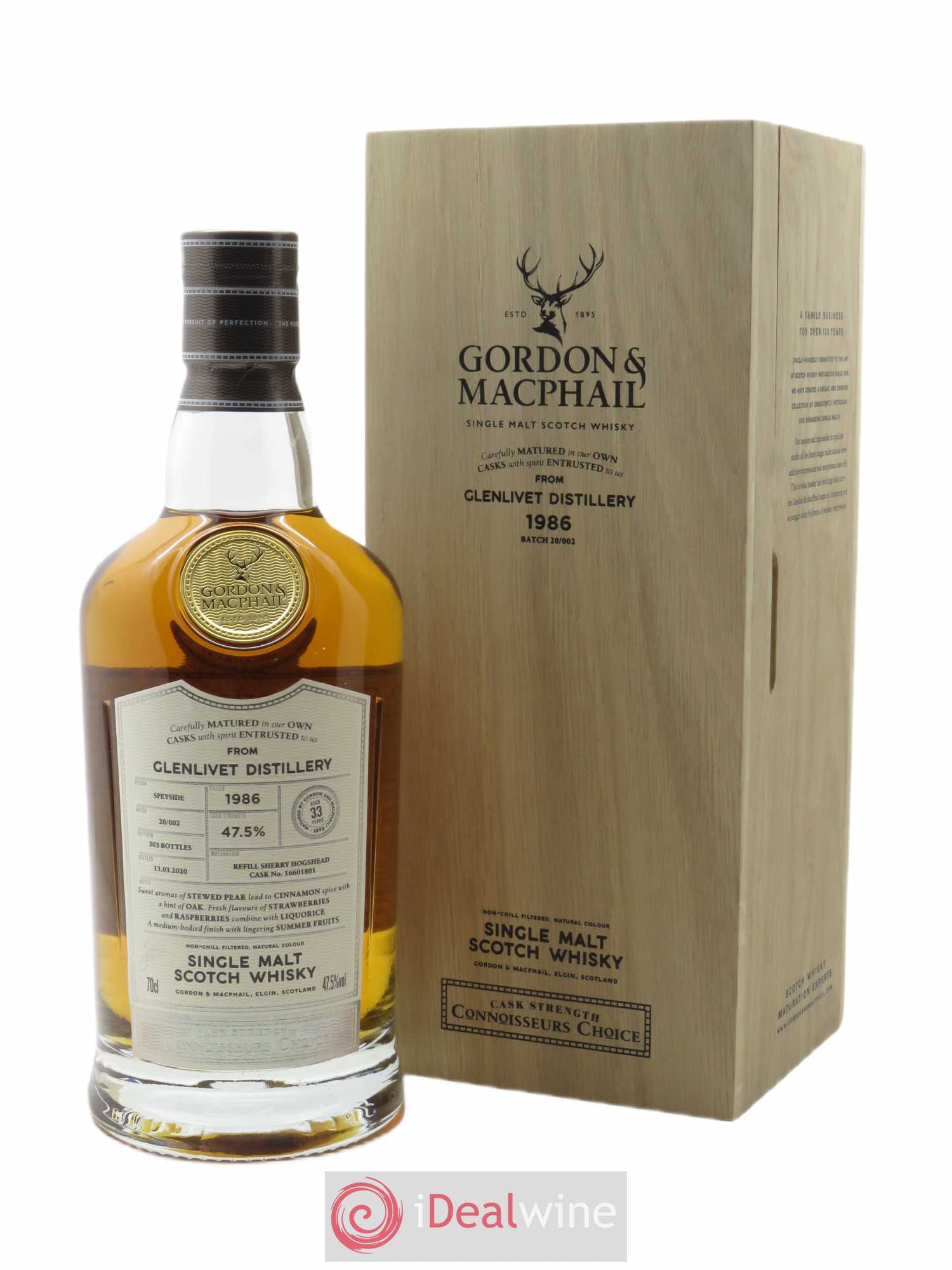 Glenlivet Gordon & Macphail 33 years Single Malt Whisky (70cl) 1986 - Lot de 1 bouteille - 0