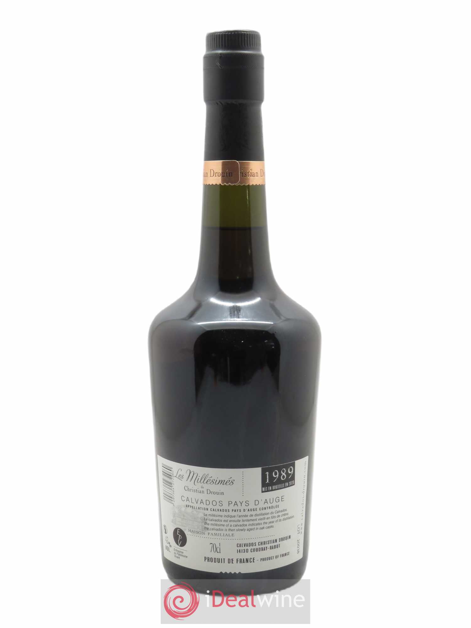 Calvados Christian Drouin Pays d'Auge (70cl) 1989 - Lot de 1 bouteille - 1