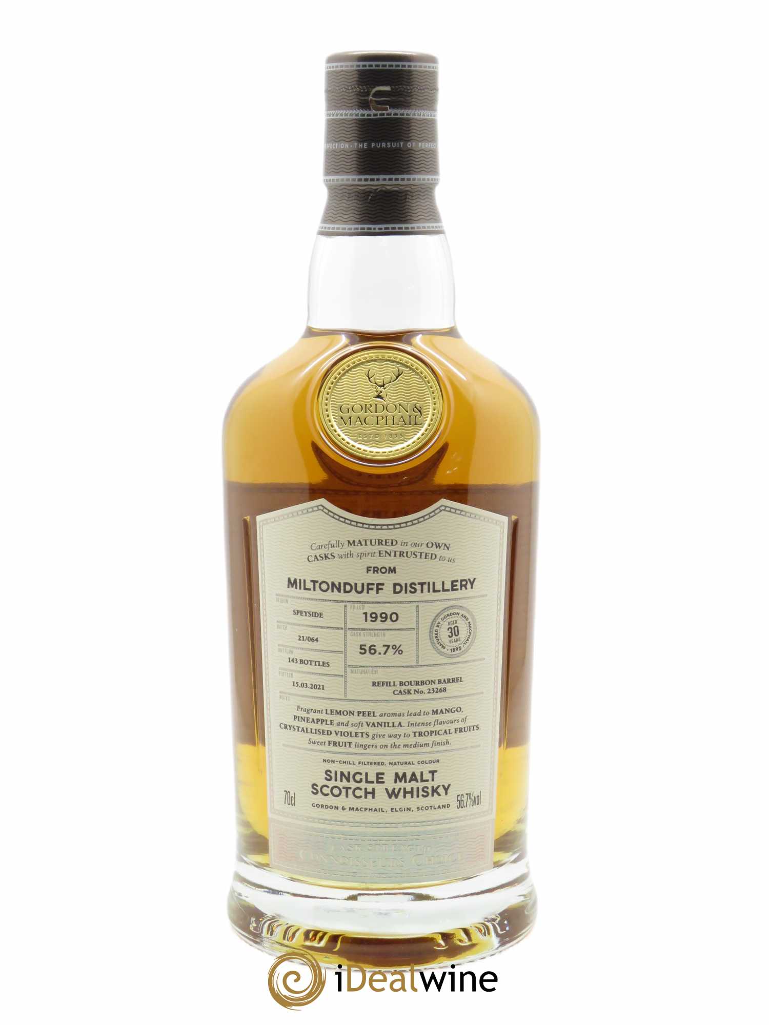 Whisky Miltonduff-Glenlivet 30 years  (70cl) 1990 - Lot de 1 bouteille - 1