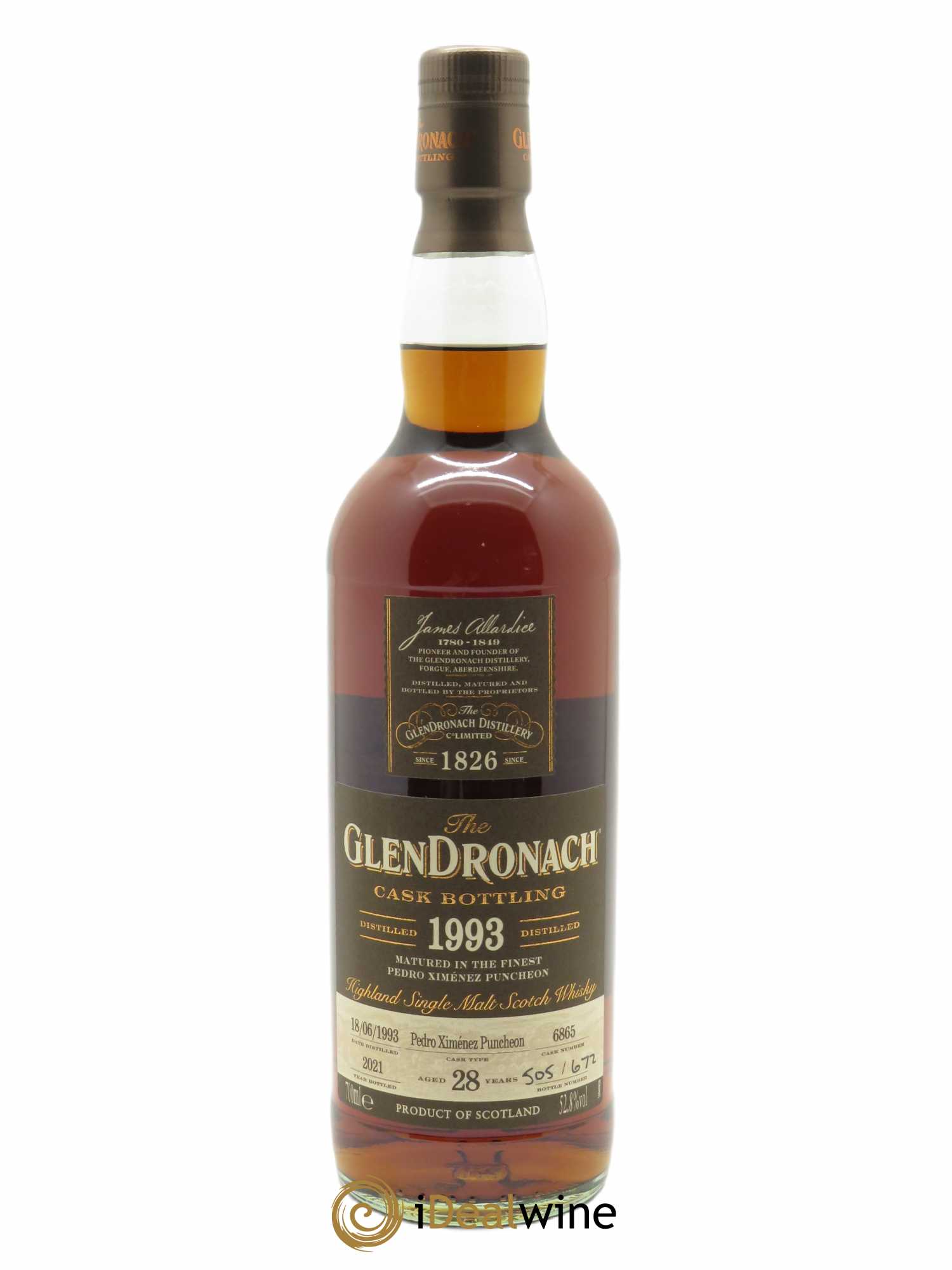 Glendronach 28 ans Oloroso Puncheon Single Cask Batch 19 (70cl) 1993 - Lot de 1 bouteille - 1