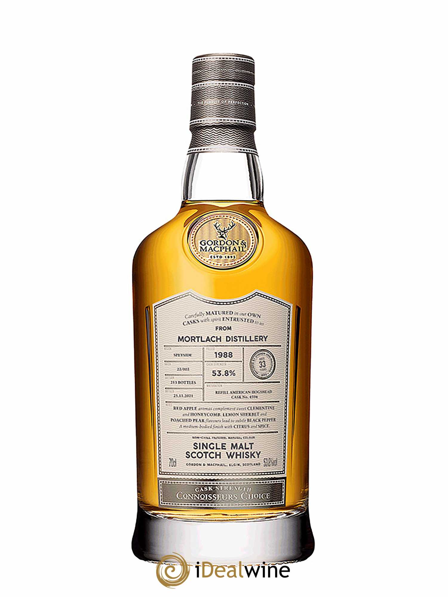 Whisky Mortlach 33 ans  Gordon & Macphail 1988 - Lot de 1 bouteille - 1