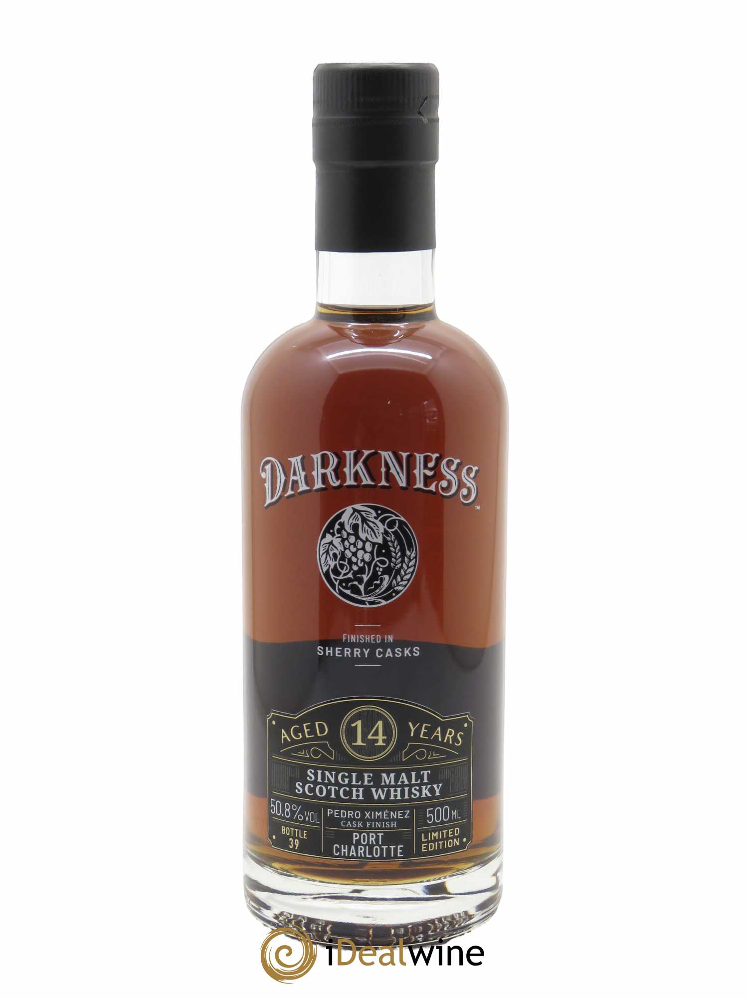 Whisky Port Charlotte 14 ans Pedrox Ximenez Cask Finish Gamme Darkness - Lot de 1 bouteille - 1