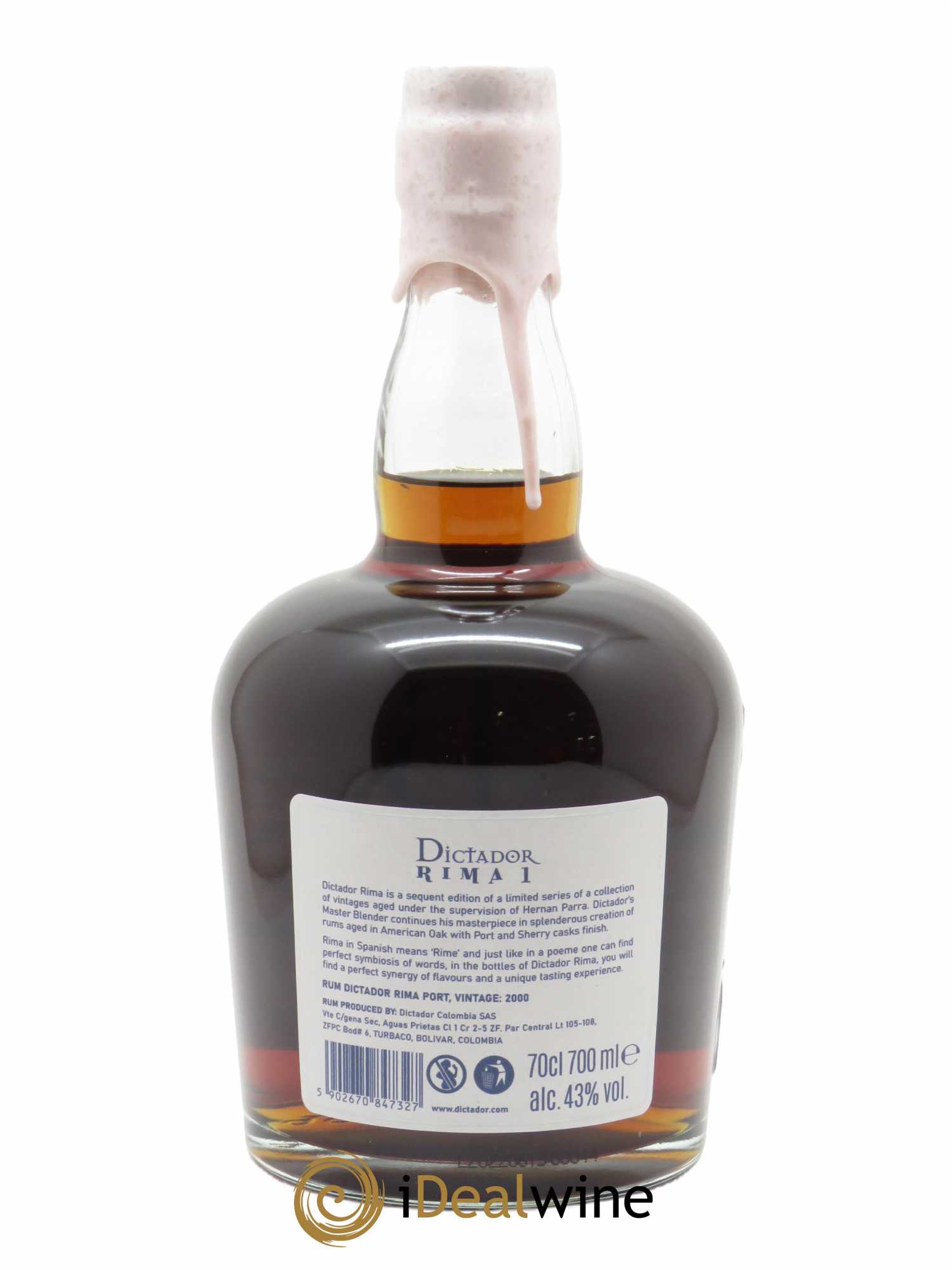 Rhum Dictador  Rima Port Cask (70cl) 2000 - Lot de 1 bouteille - 2