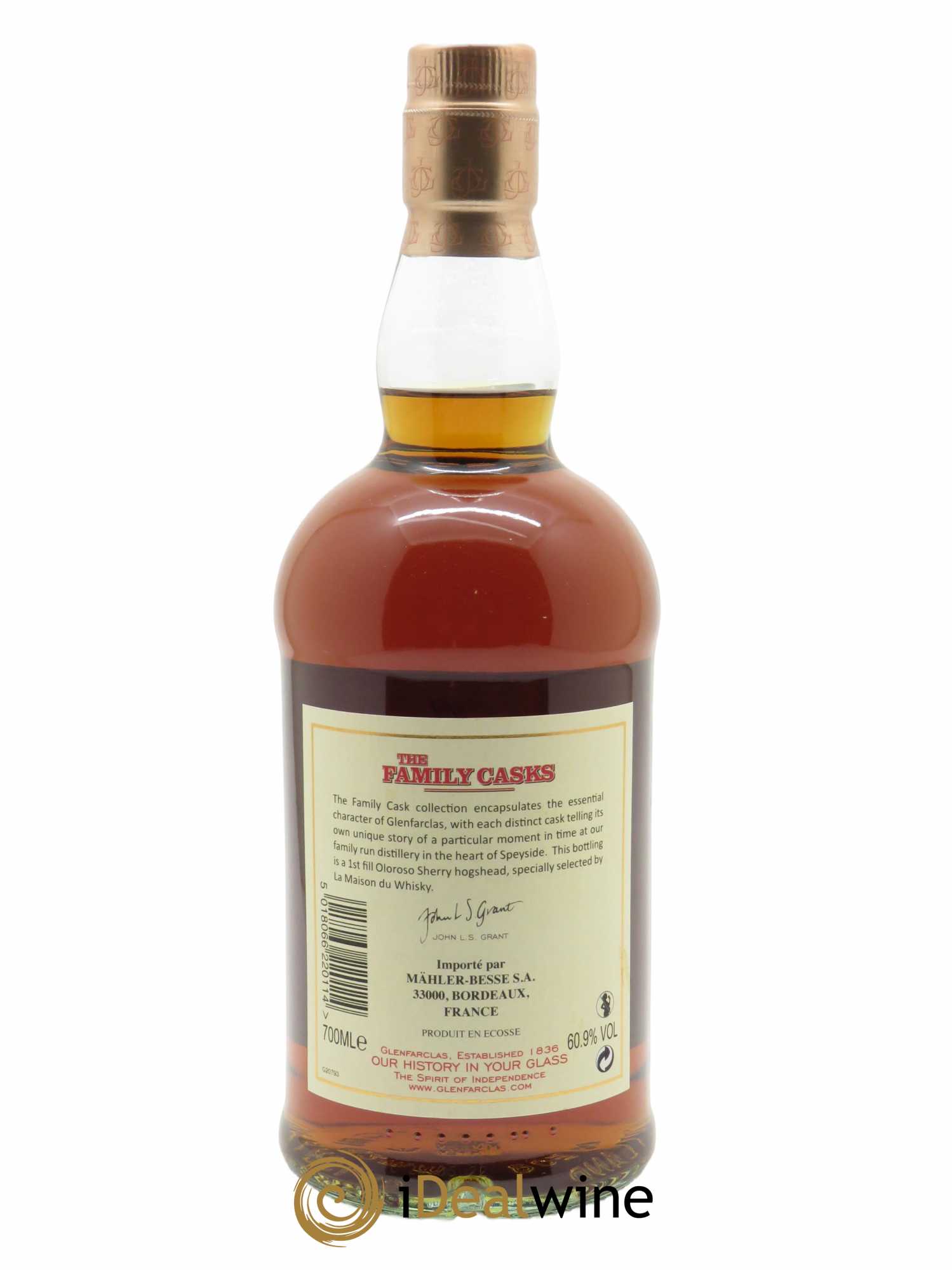 Whisky Glenfarclas 10 years The Family Cask Sherry Hogshead Antipodes (70 cl) 2012 - Lot de 1 bouteille - 2