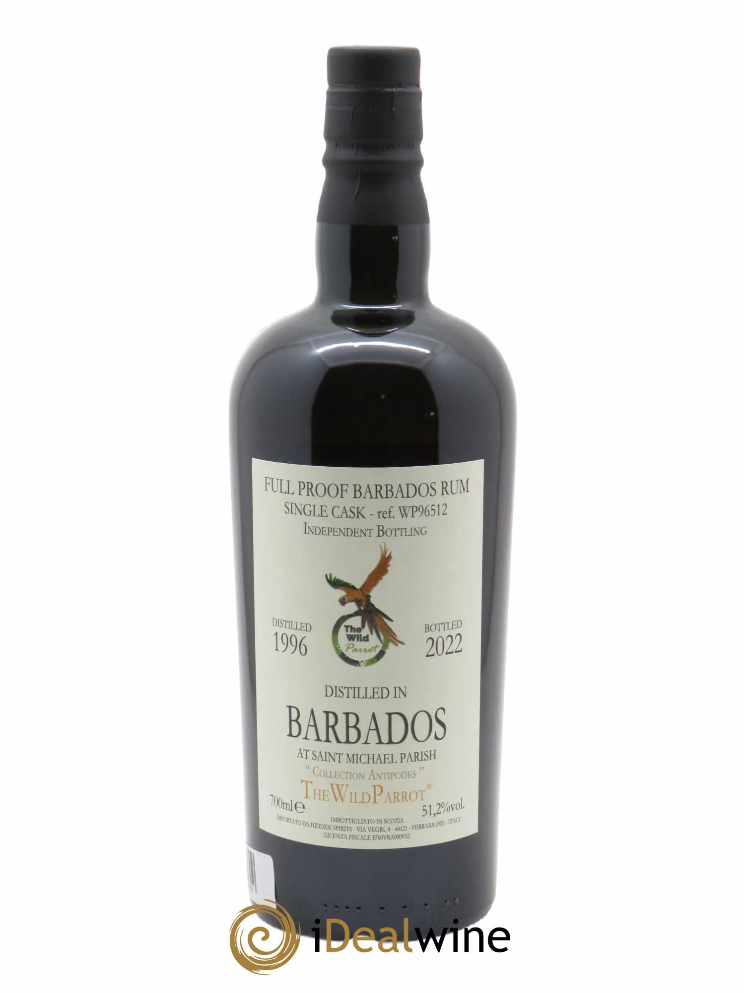 Rhum Hidden Spirits Barbados The Wild Parrot Antipodes (70cl) 1996 - Lot de 1 bouteille - 2