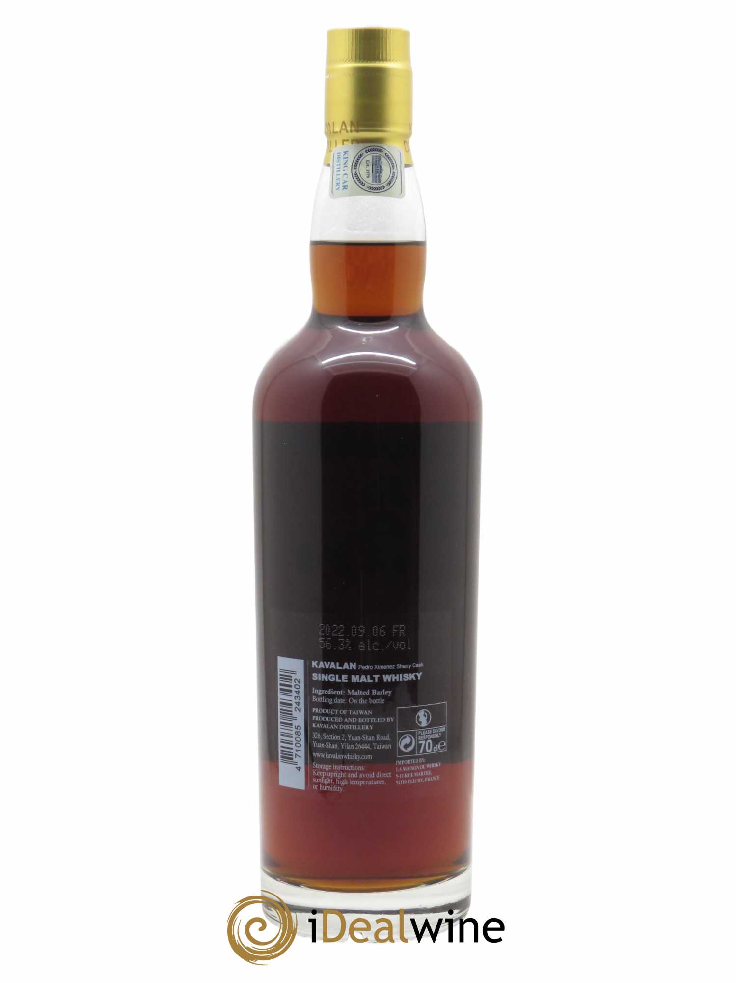 Whisky Kavalan 11 ans Pedro Ximenez Sherry Cask Antipodes (70cl) 2011 - Posten von 1 Flasche - 2