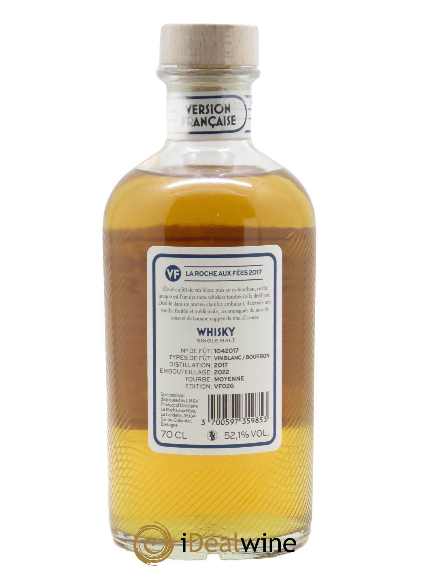 Whisky Version Française - La Roche aux Fées Antipodes Vin Blanc Liquoreux et Bourbon (70cl) 2017 - Lot of 1 bottle - 1