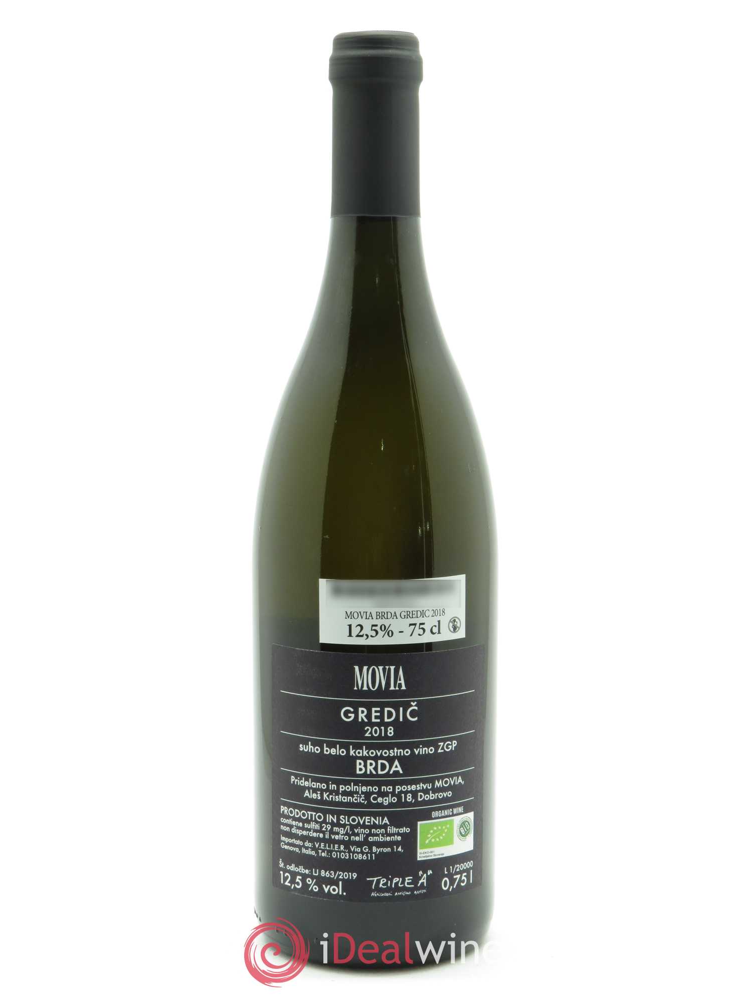 Brda Gredic Movia 2018 - Lot de 1 bouteille - 1
