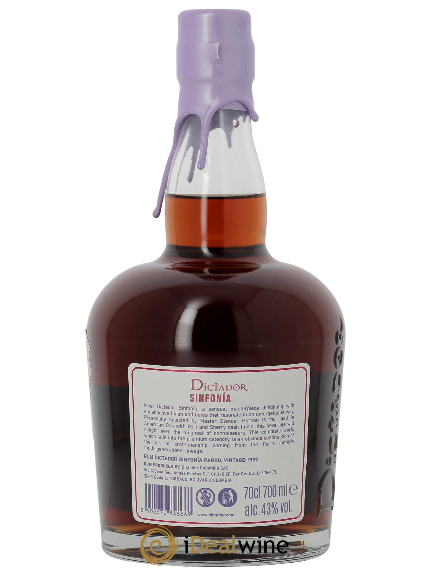 Rhum Dictador Sinfonia Pardo (70cl) 1999 - Lotto di 1 bottiglia - 2