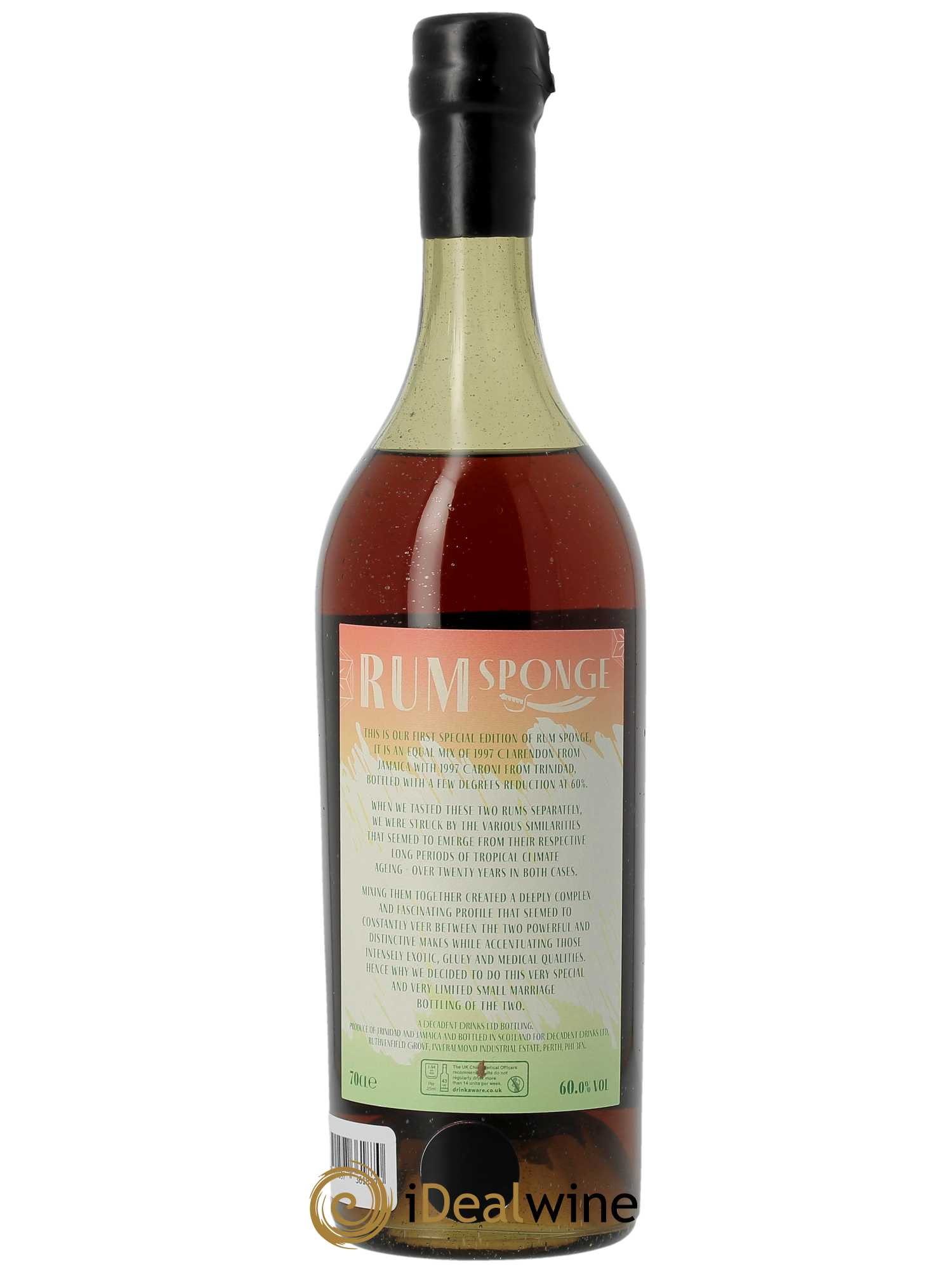 Rhum Clarendon 25 ans Special Edition Rum Sponge Decadent Drink (70cl) 1997 - Lot de 1 bouteille - 1