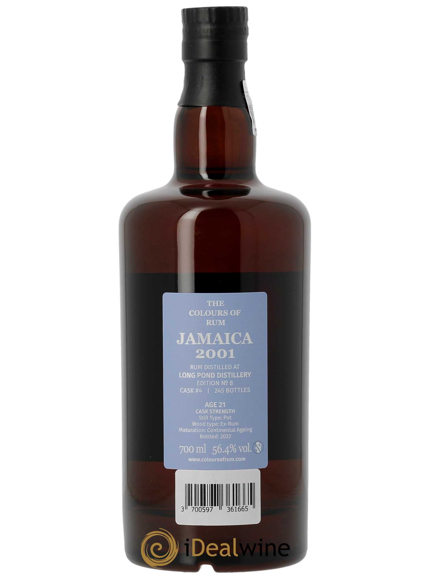 Rhum Long Pond 21 ans Edition No 8 W S (70cl) 2001 - Lot de 1 bouteille - 2