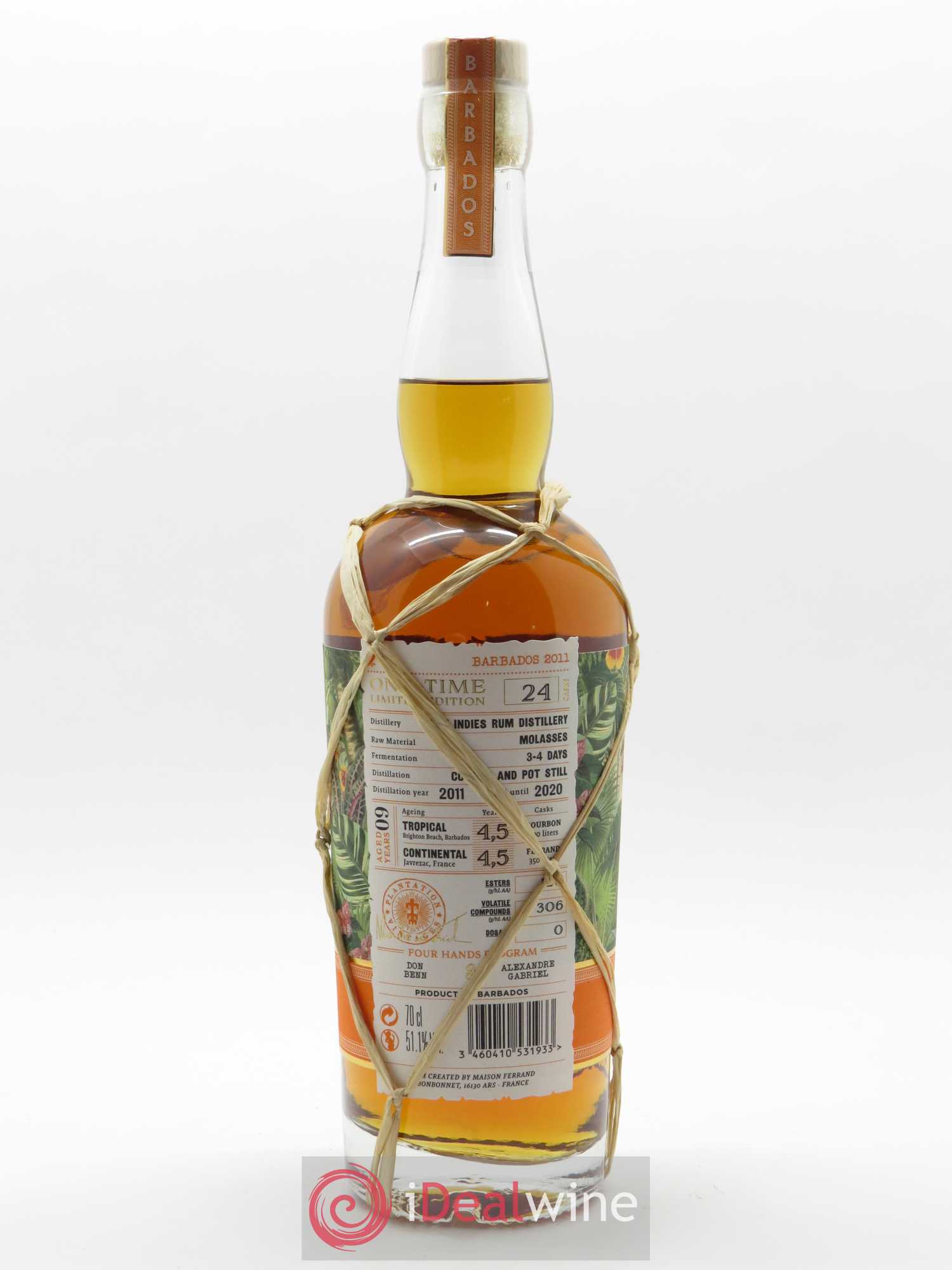 Plantation Rum 2011 Barbados (70 cl) 2011 - Lot de 1 bouteille - 2
