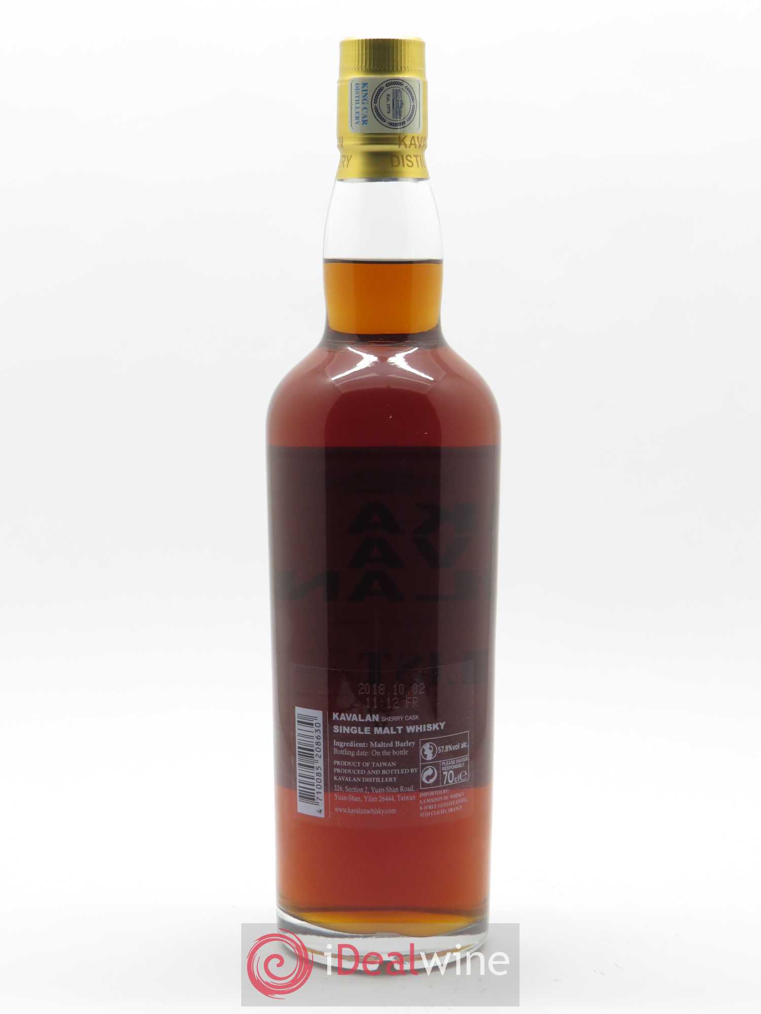 Kavalan Of. Solist Sherry Cask n°S081217028 - One of 486 - bottled 2017 Cask Strength (70 cl) - Lot de 1 bouteille - 2