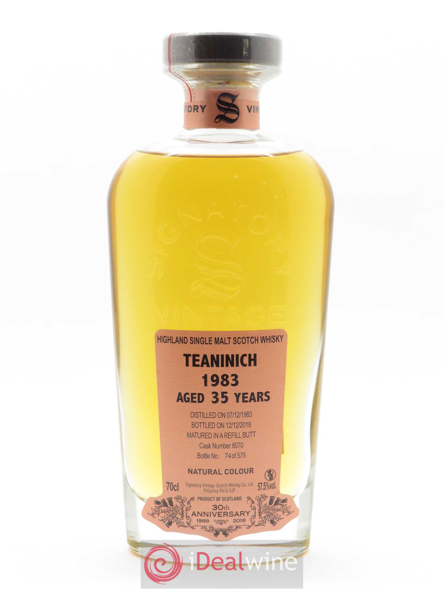 Whisky Teaninich Single Malt 35 ans 30th Anniversary S.V (70 cl) 1983 - Lot de 1 bouteille - 1