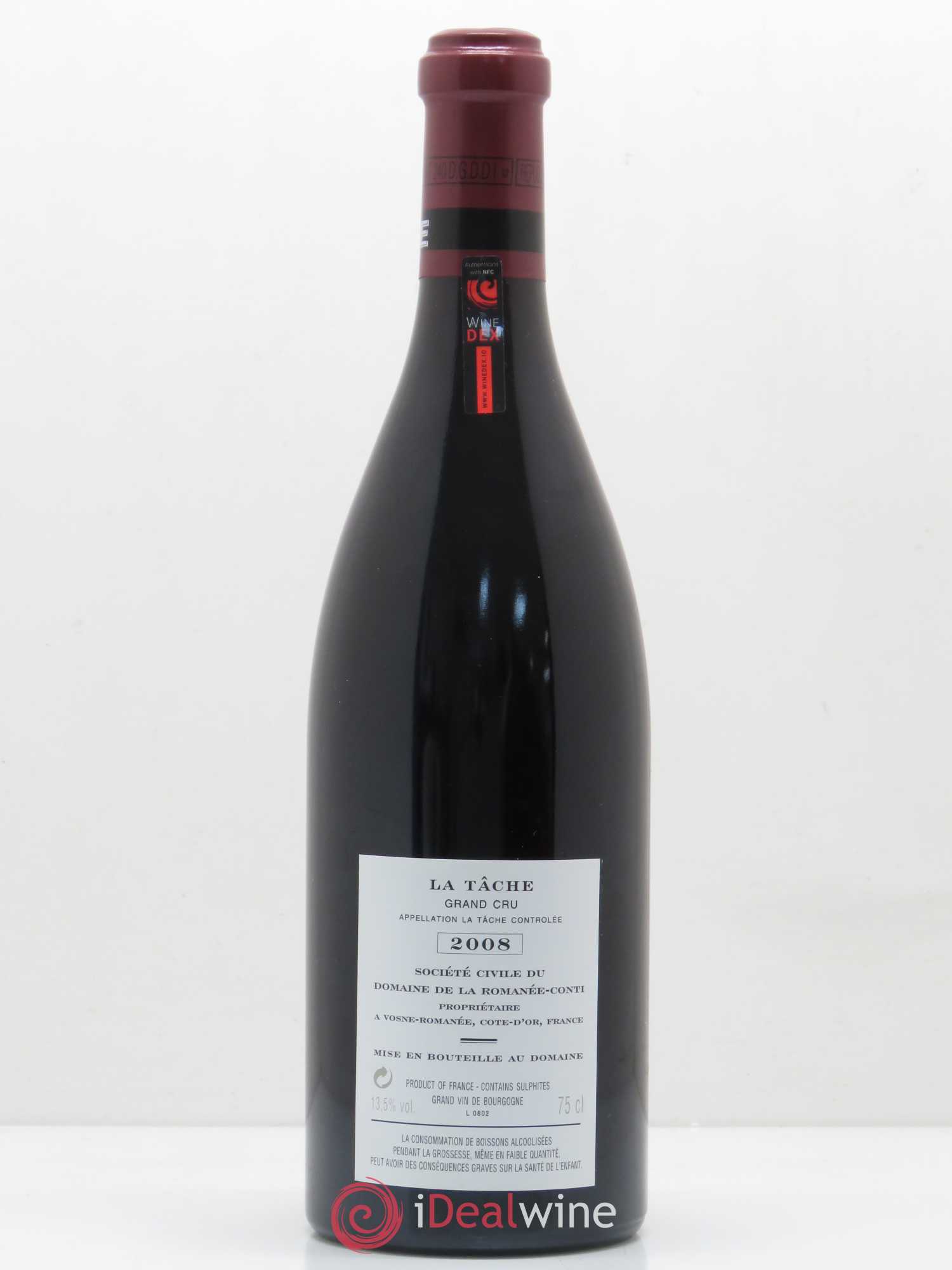 La Tâche Grand Cru Domaine de la Romanée-Conti 2008 - Lot de 1 bouteille - 1