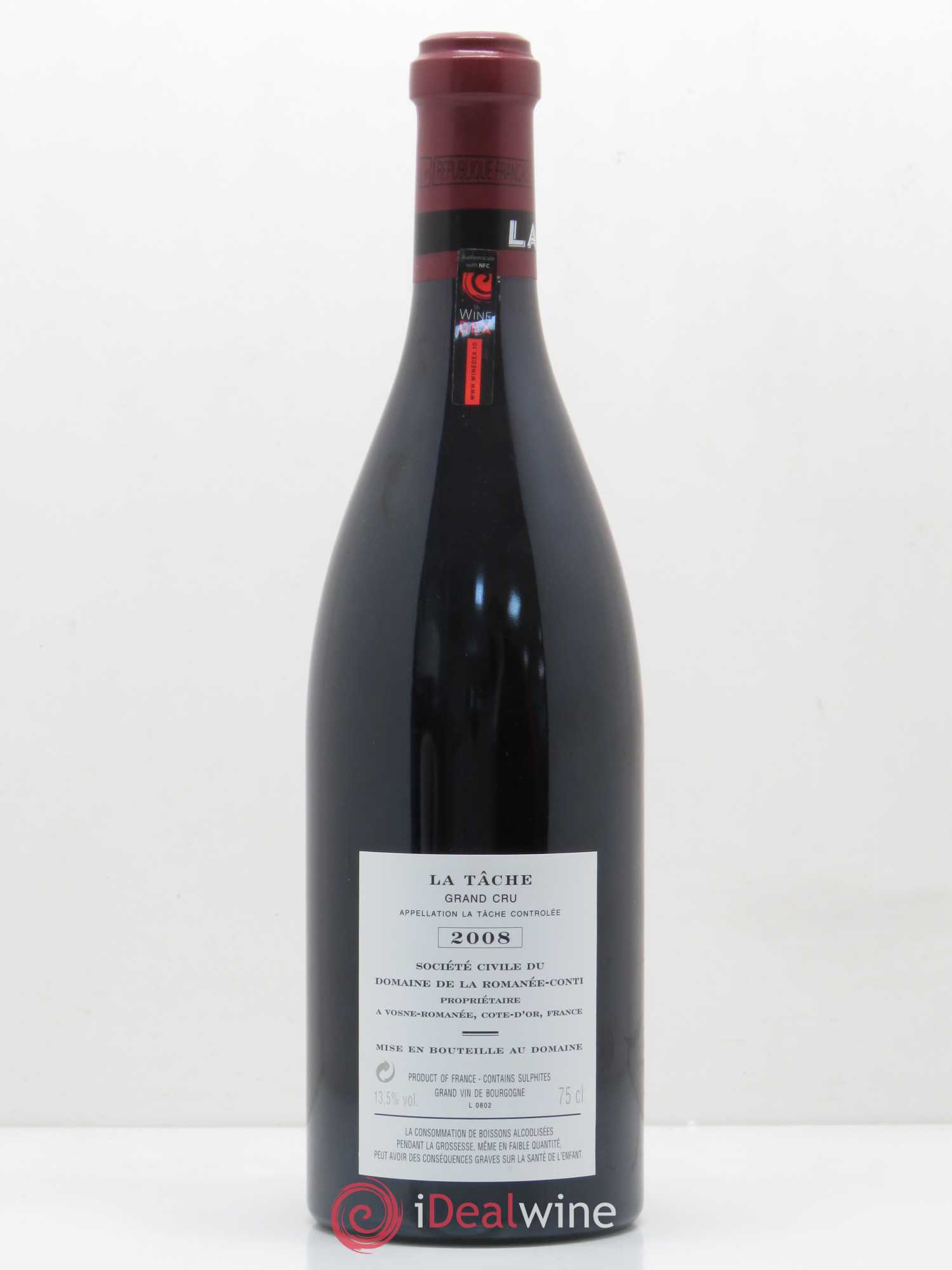 La Tâche Grand Cru Domaine de la Romanée-Conti 2008 - Lot de 1 bouteille - 1