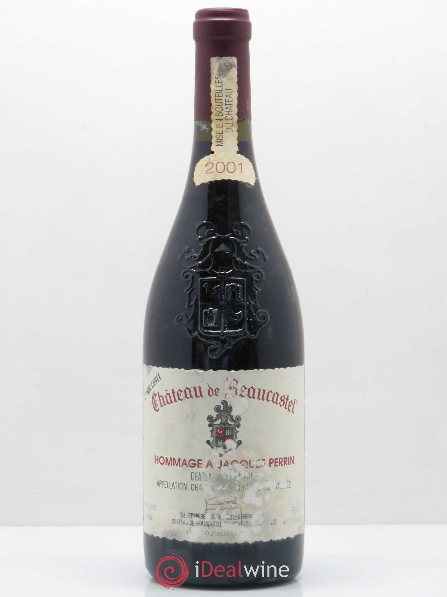 Châteauneuf-du-Pape Château de Beaucastel Hommage à Jacques Perrin Famille Perrin 2001 - Lot de 1 bouteille - 0