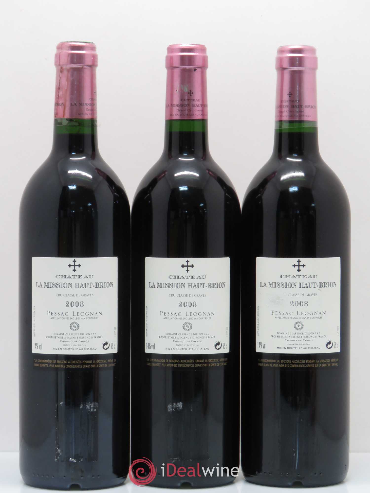 Château la Mission Haut-Brion Cru Classé de Graves 2008 - Lot de 3 bouteilles - 1