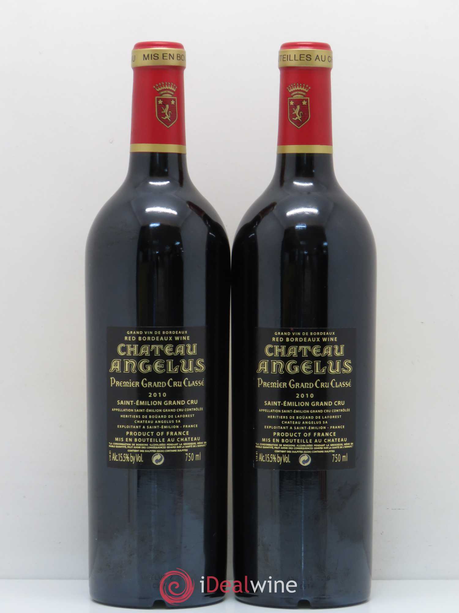 Château Angélus 1er Grand Cru Classé A 2010 - Lot de 2 bouteilles - 1