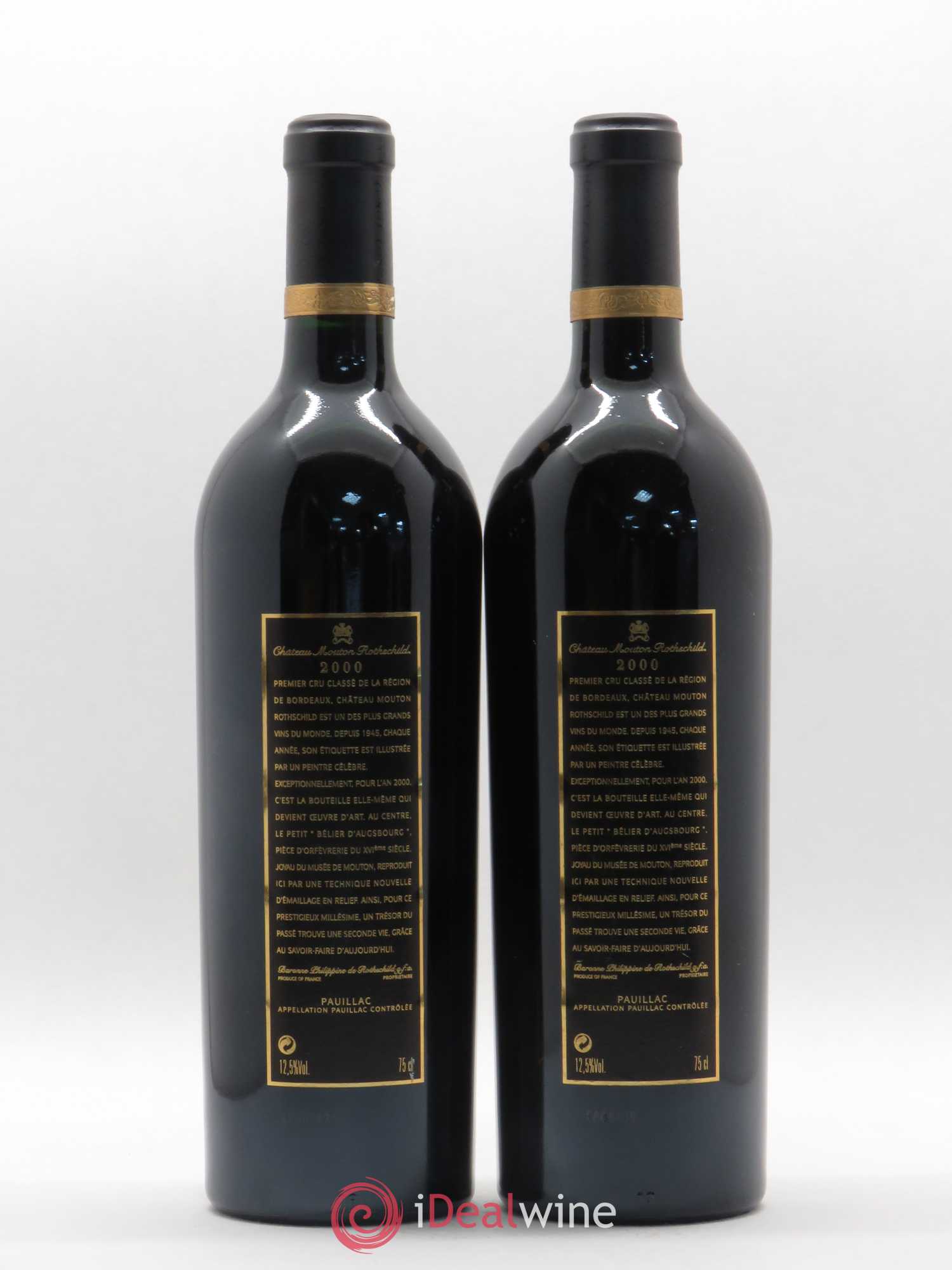 Château Mouton Rothschild 1er Grand Cru Classé 2000 - Lot de 2 bouteilles - 1