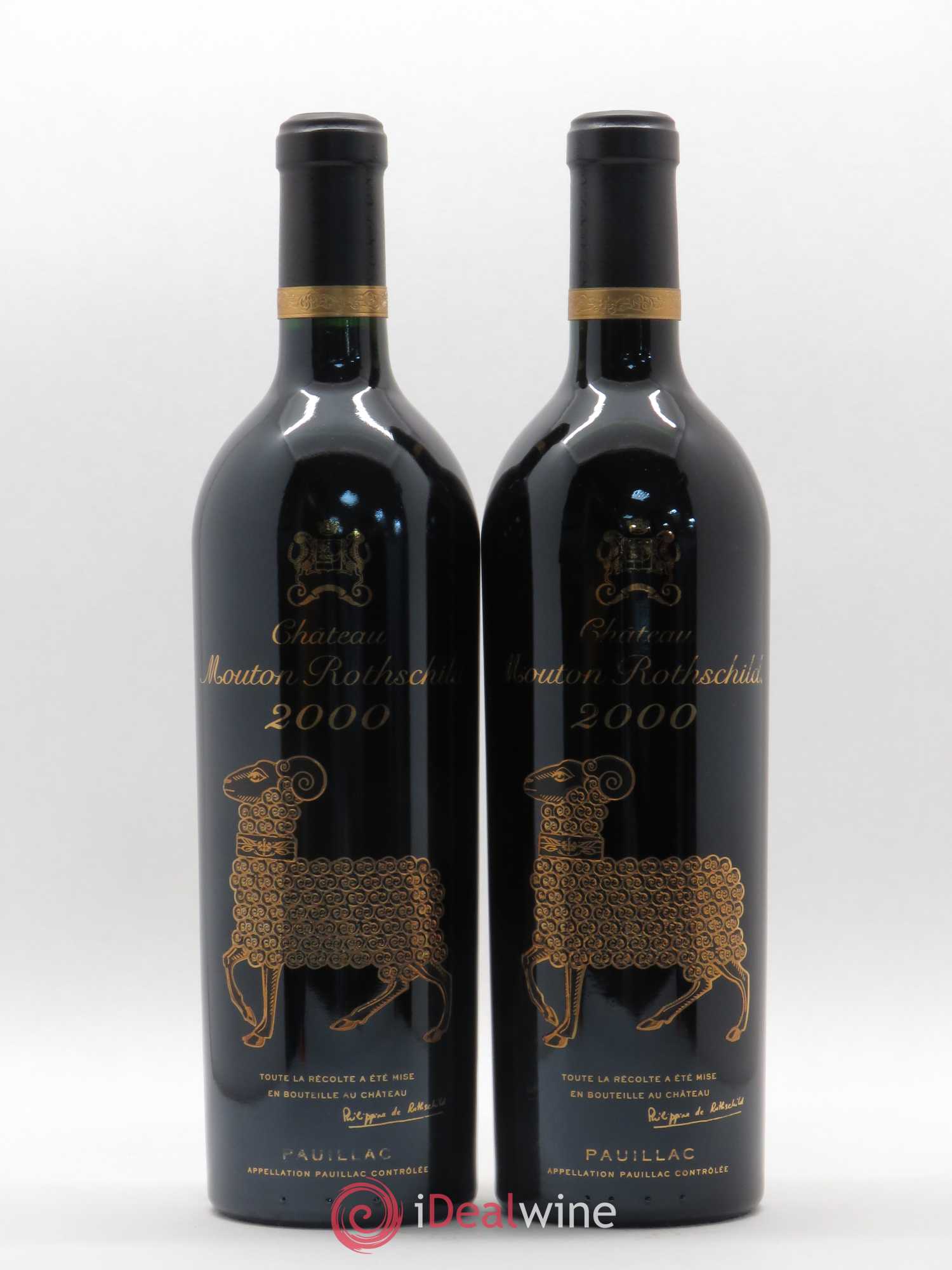 Château Mouton Rothschild 1er Grand Cru Classé 2000 - Lot de 2 bouteilles - 0