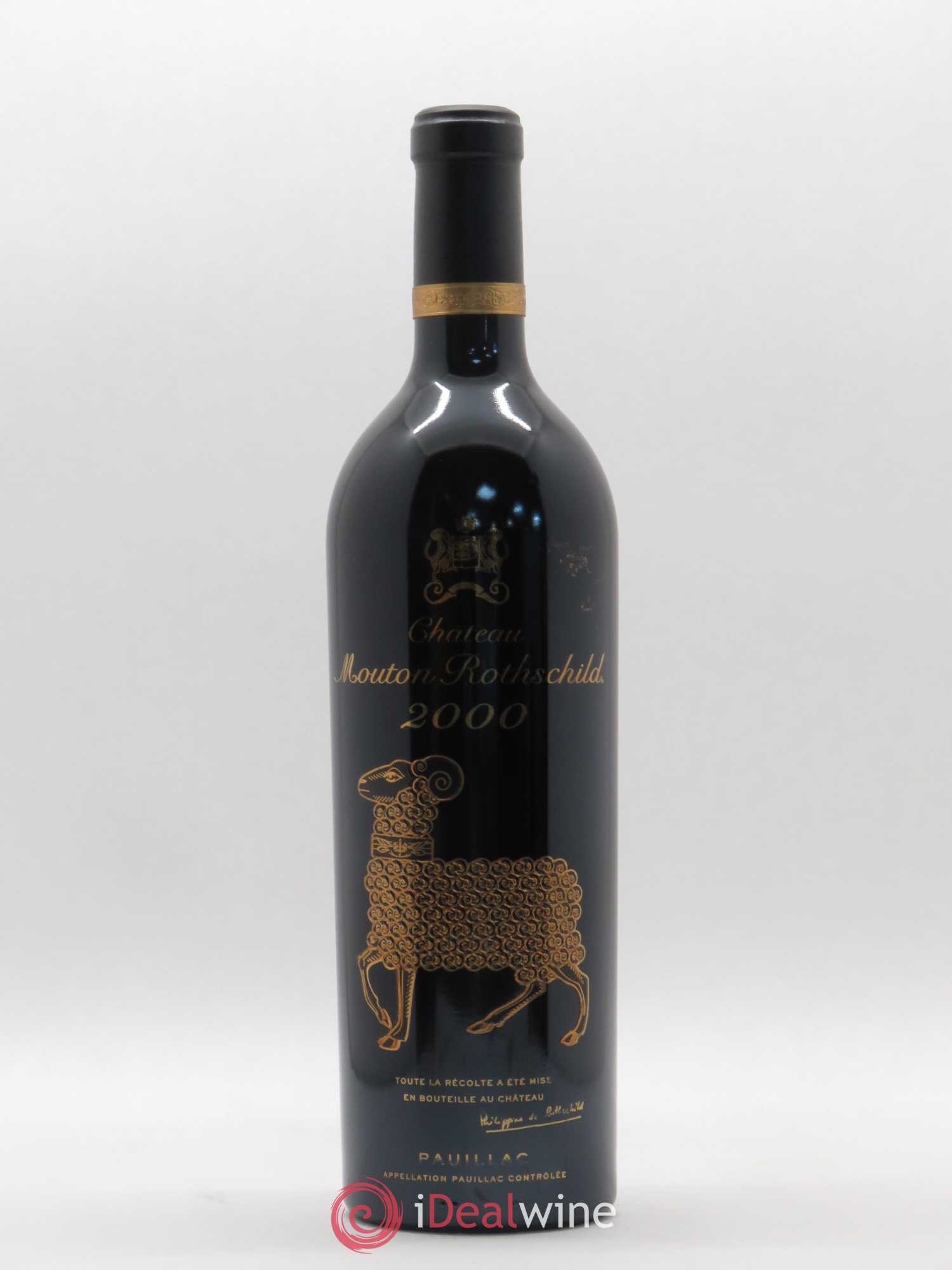 Château Mouton Rothschild 1er Grand Cru Classé 2000 - Lot de 1 bouteille - 0