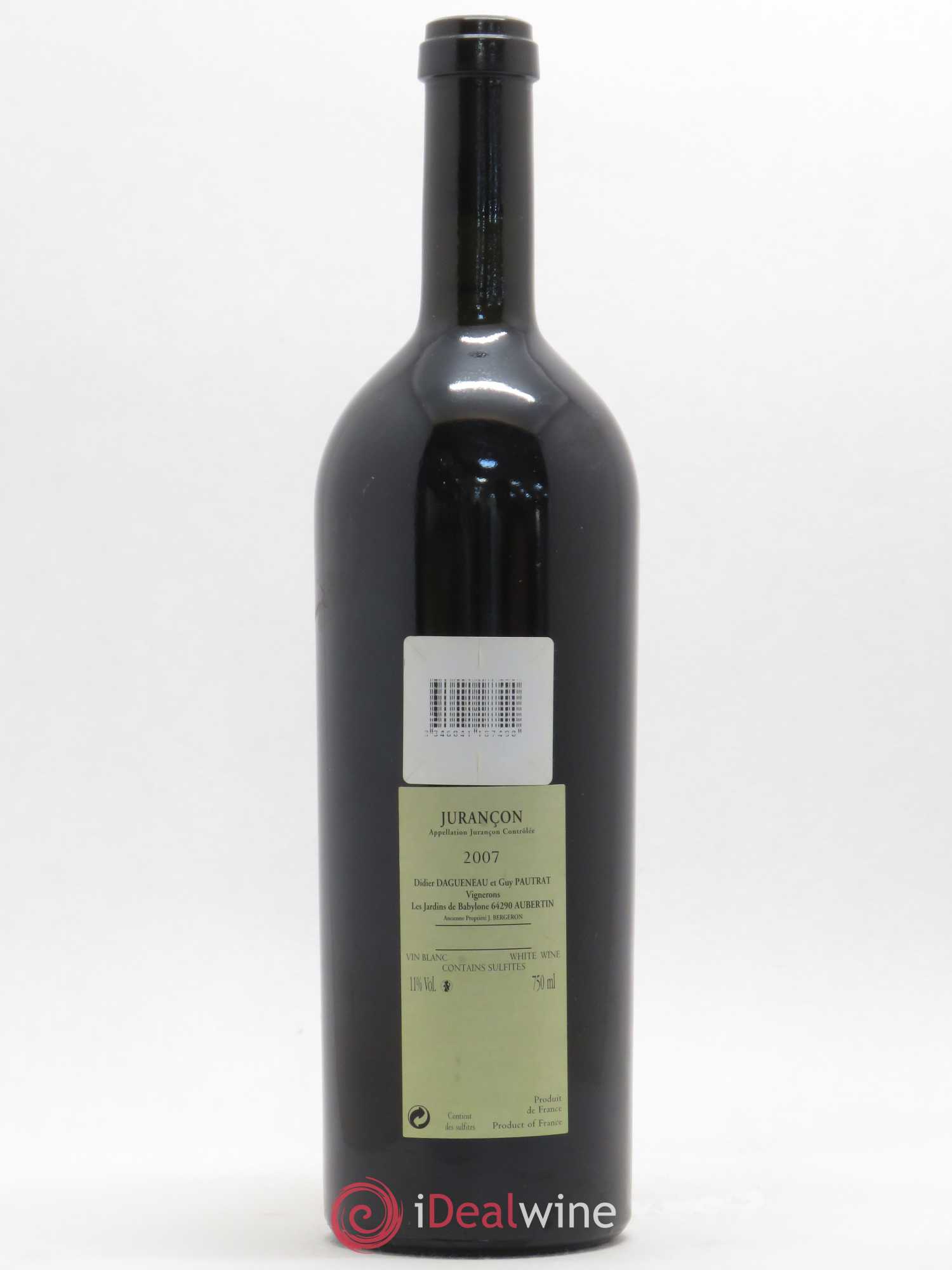 Jurançon Ravaillac Didier Dagueneau 2007 - Posten von 1 Flasche - 1