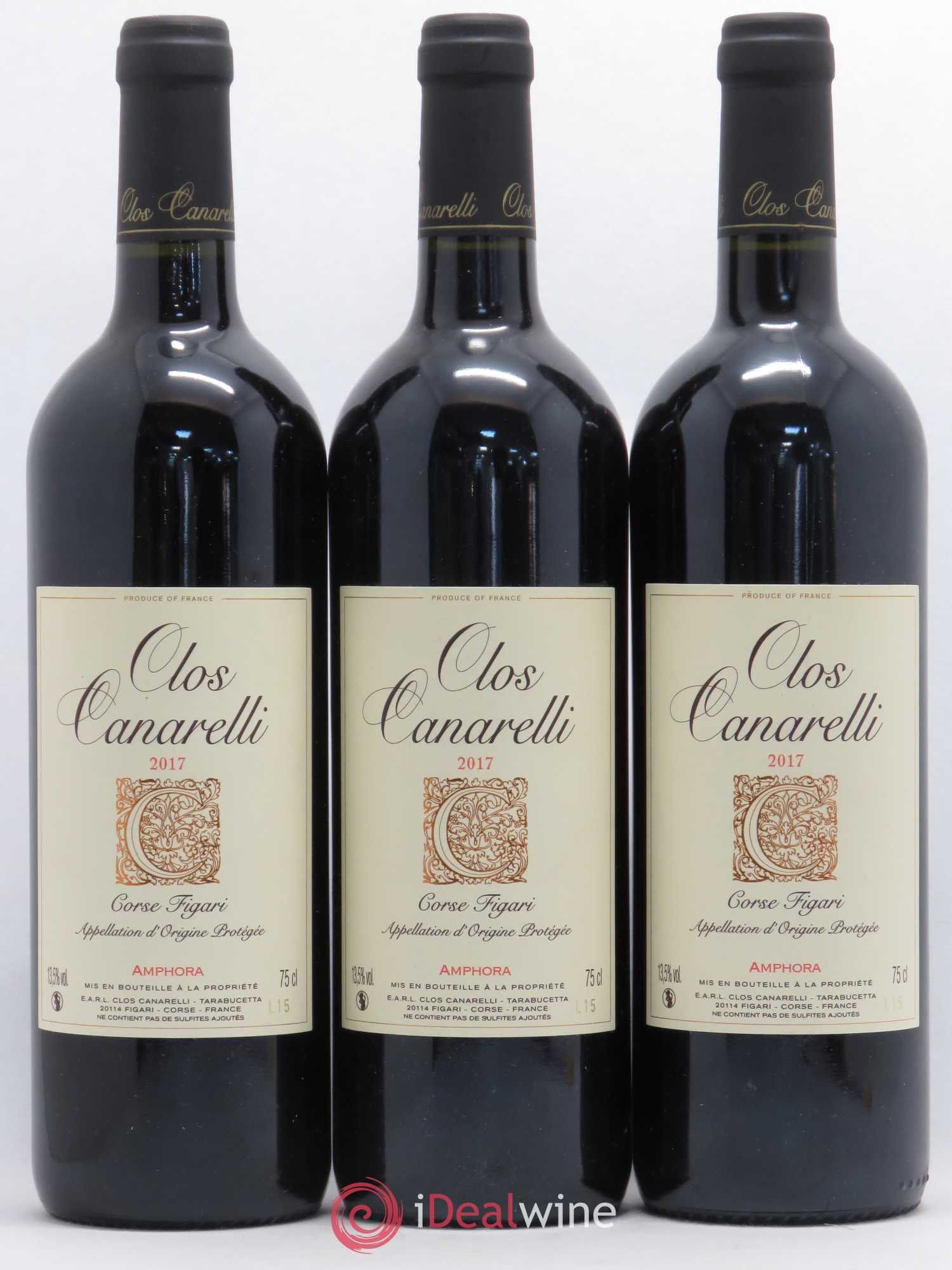 Figari Amphora Clos Canarelli 2017 - Lot de 3 bouteilles - 0