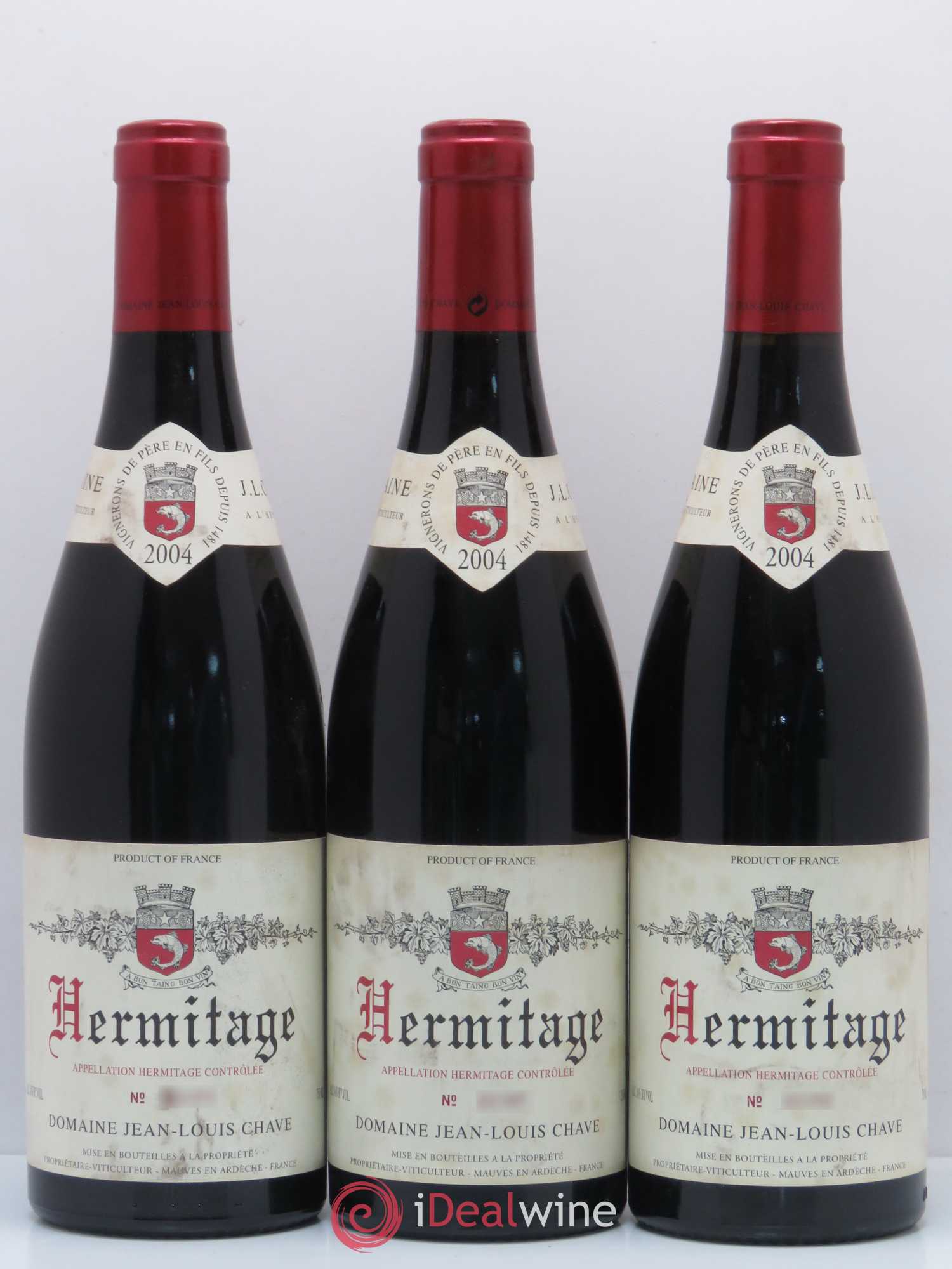 Hermitage Jean-Louis Chave 2004 - Lot de 3 bouteilles - 0
