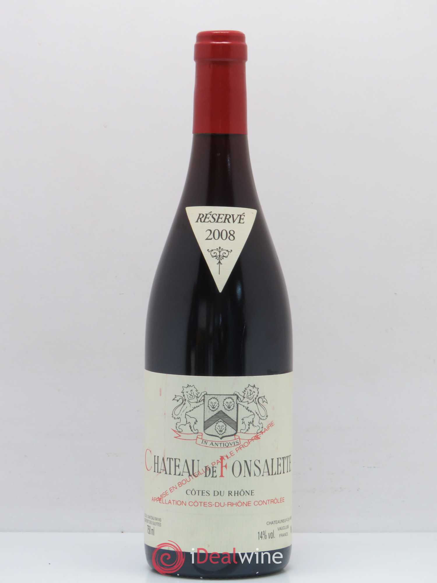 Côtes-du-Rhône Château de Fonsalette Emmanuel Reynaud 2008 - Lot de 1 bouteille - 0