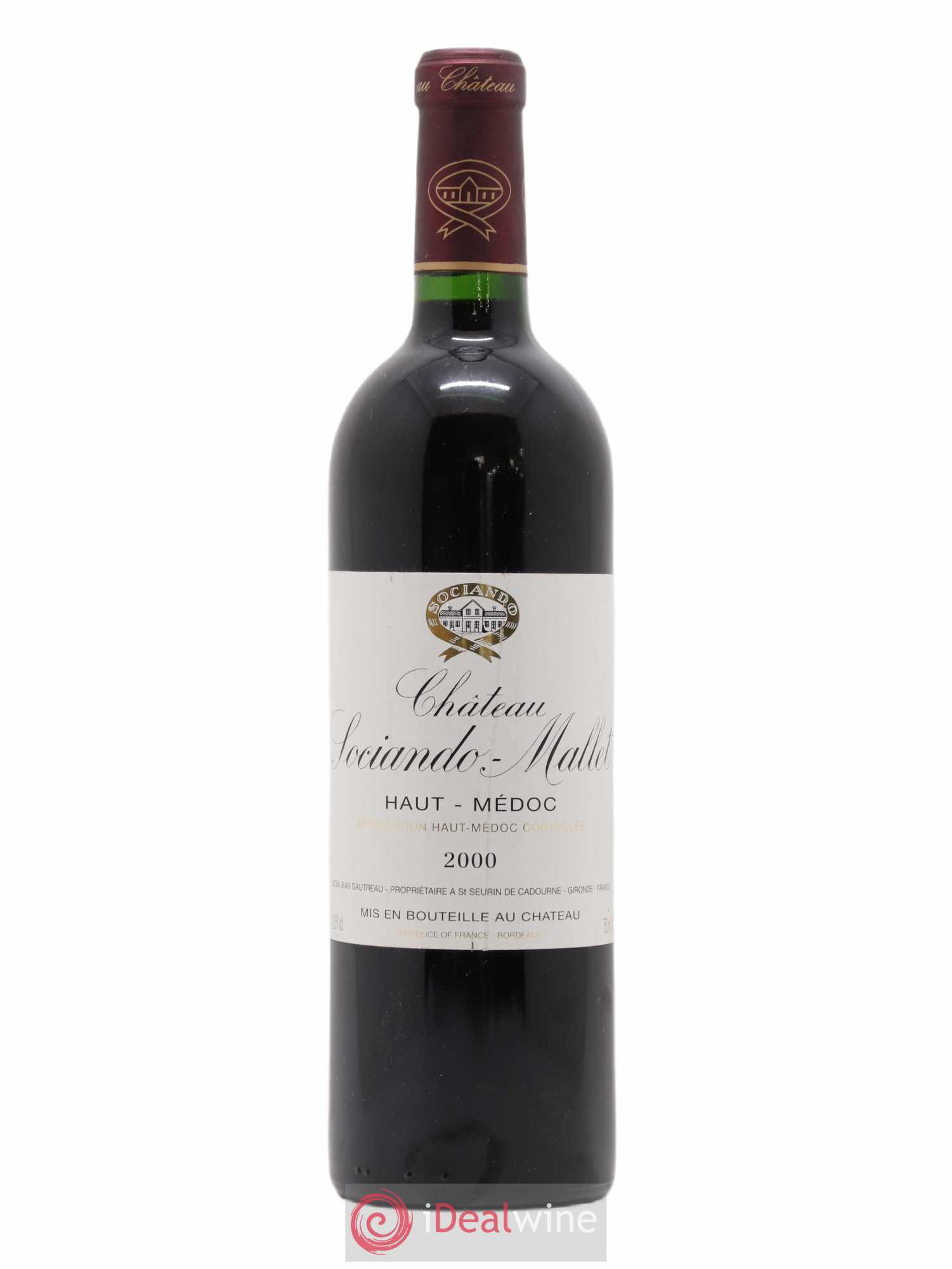Château Sociando Mallet 2000 - Lot de 1 bouteille - 0