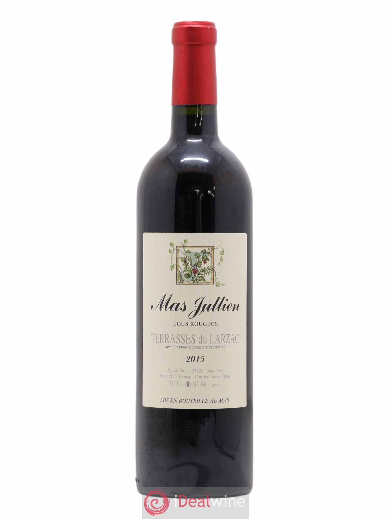 Terrasses du Larzac Mas Jullien Lous Rougeos Olivier Jullien 2015 - Lot de 1 bouteille - 0